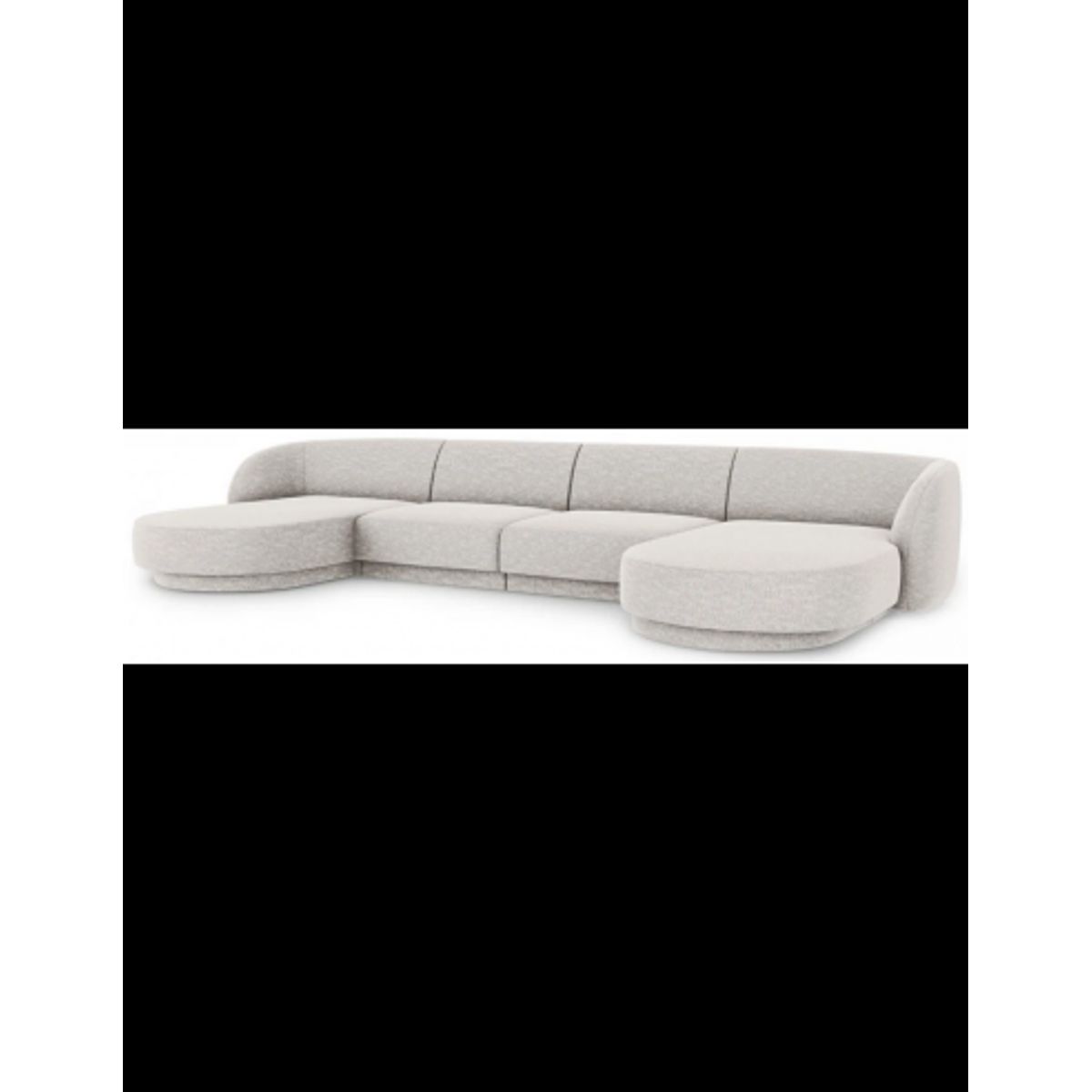 Miley U-sofa i chenille B334 x D155 cm - Lysegrå