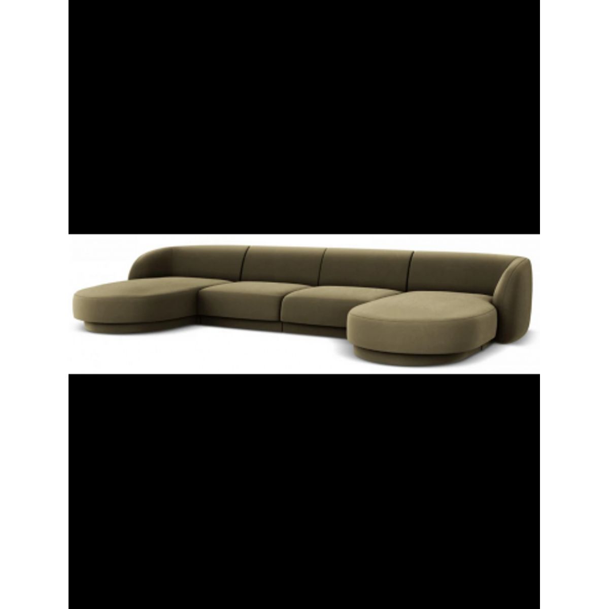 Miley U-sofa i velour B334 x D155 cm - Grøn