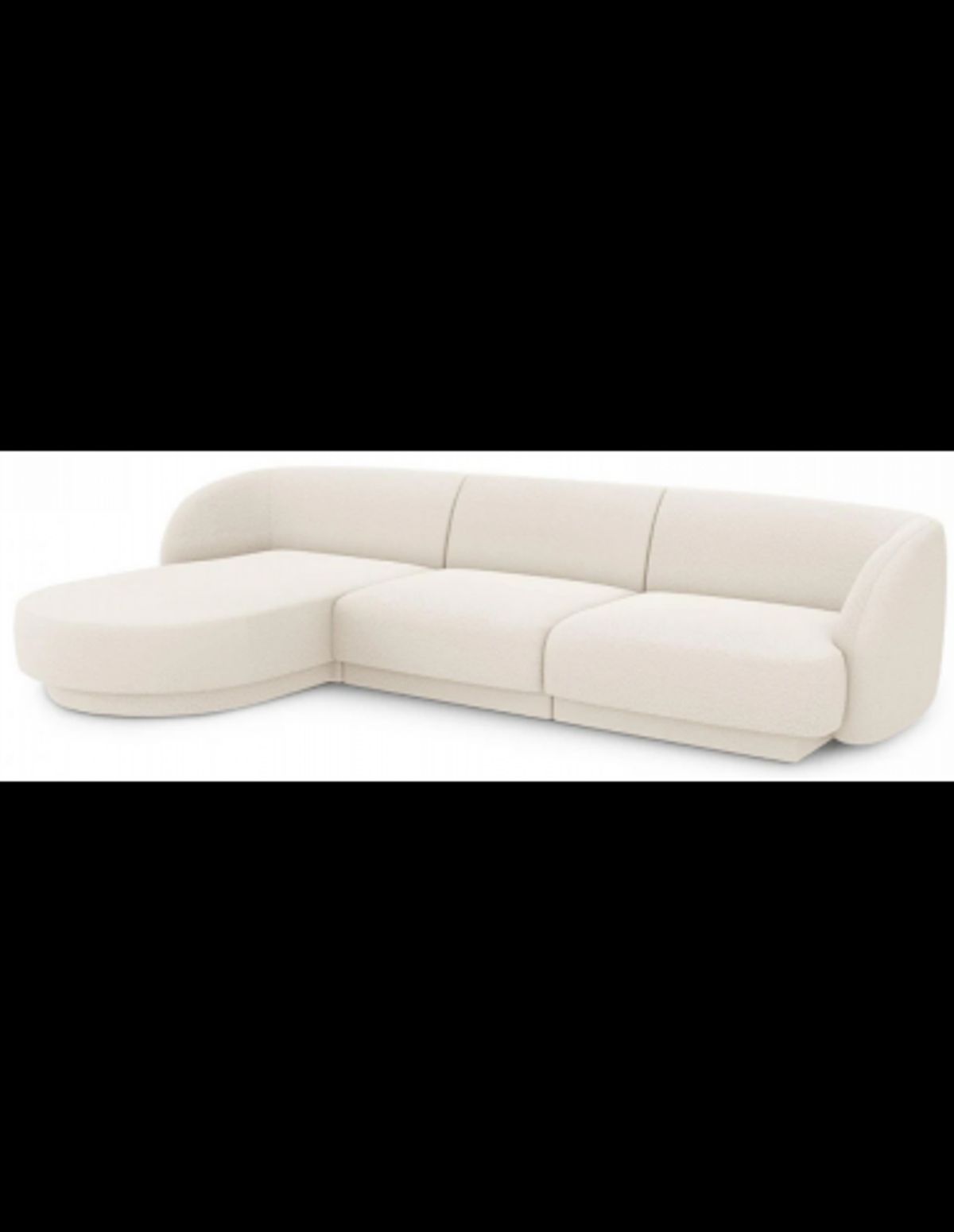 Miley venstrevendt chaiselong sofa i bouclé B259 x D155 cm - Beige