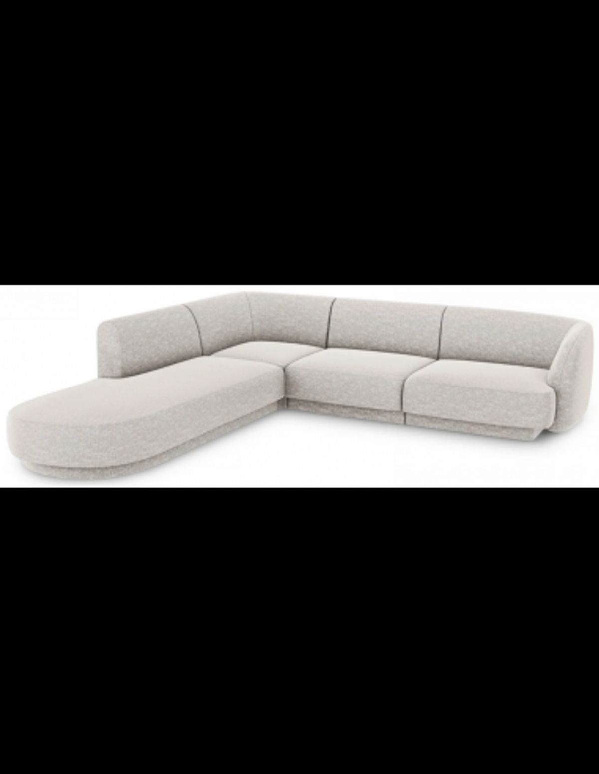 Miley venstrevendt chaiselong sofa i chenille B252 x D220 cm - Lysegrå