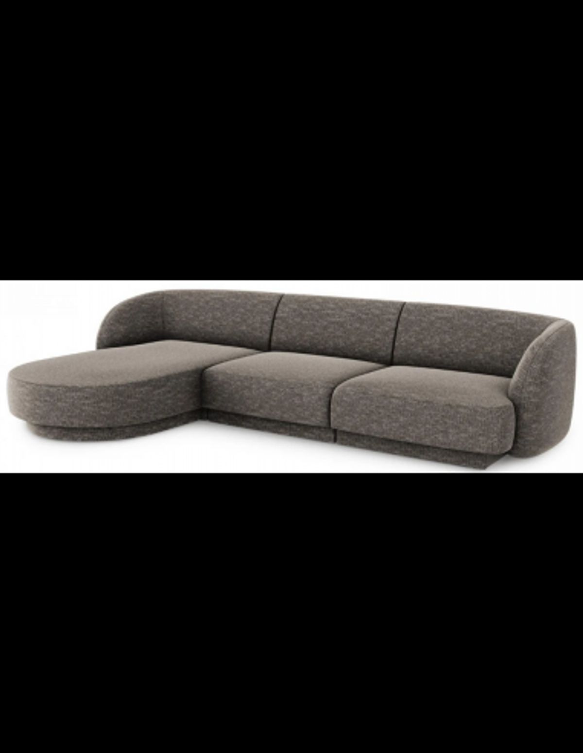 Miley venstrevendt chaiselong sofa i chenille B259 x D155 cm - Grå