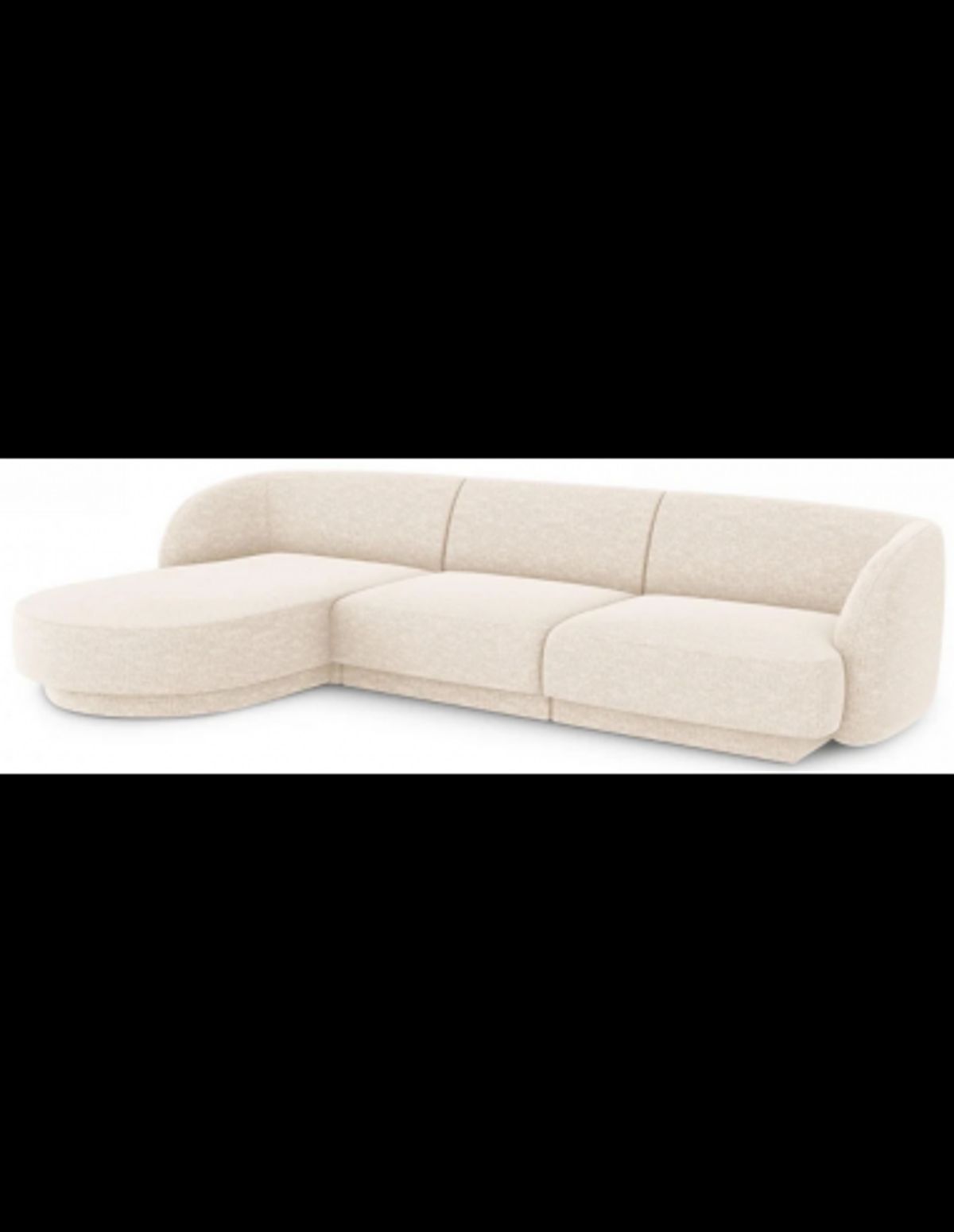 Miley venstrevendt chaiselong sofa i chenille B259 x D155 cm - Lys beige