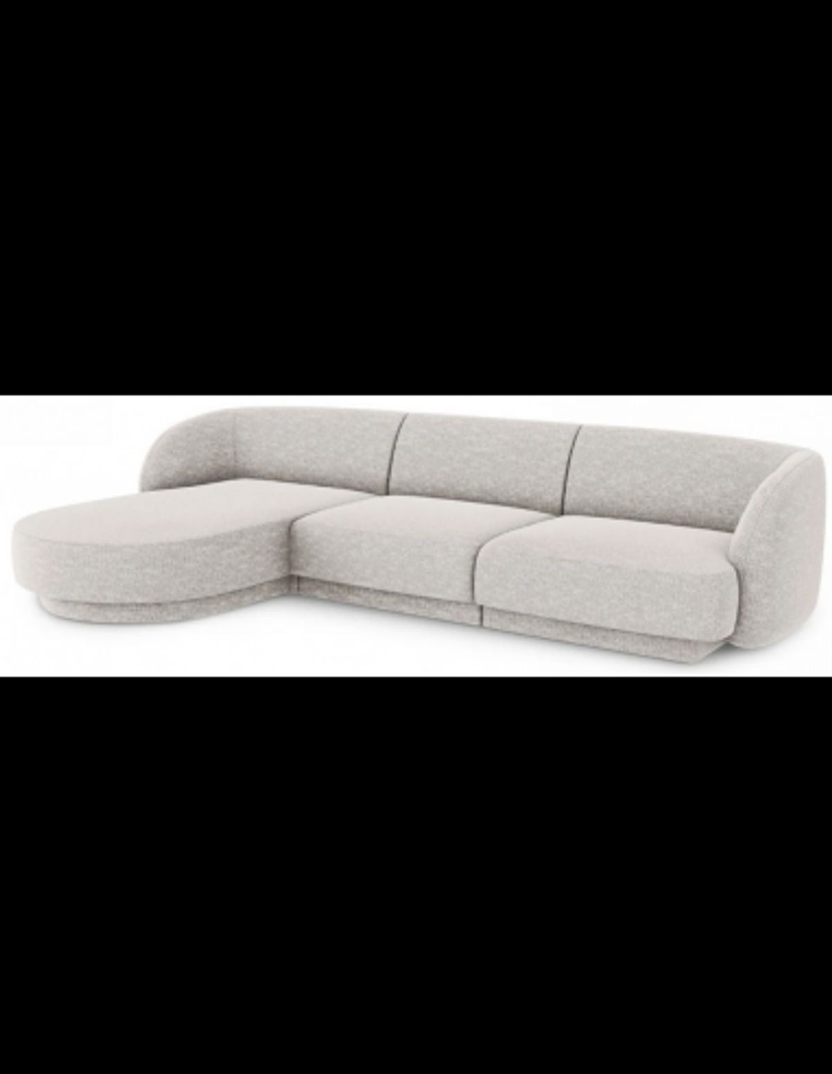 Miley venstrevendt chaiselong sofa i chenille B259 x D155 cm - Lysegrå