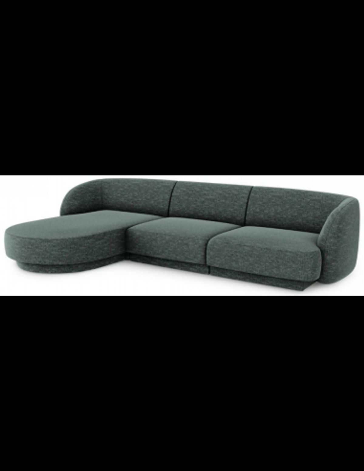 Miley venstrevendt chaiselong sofa i chenille B259 x D155 cm - Petrolium