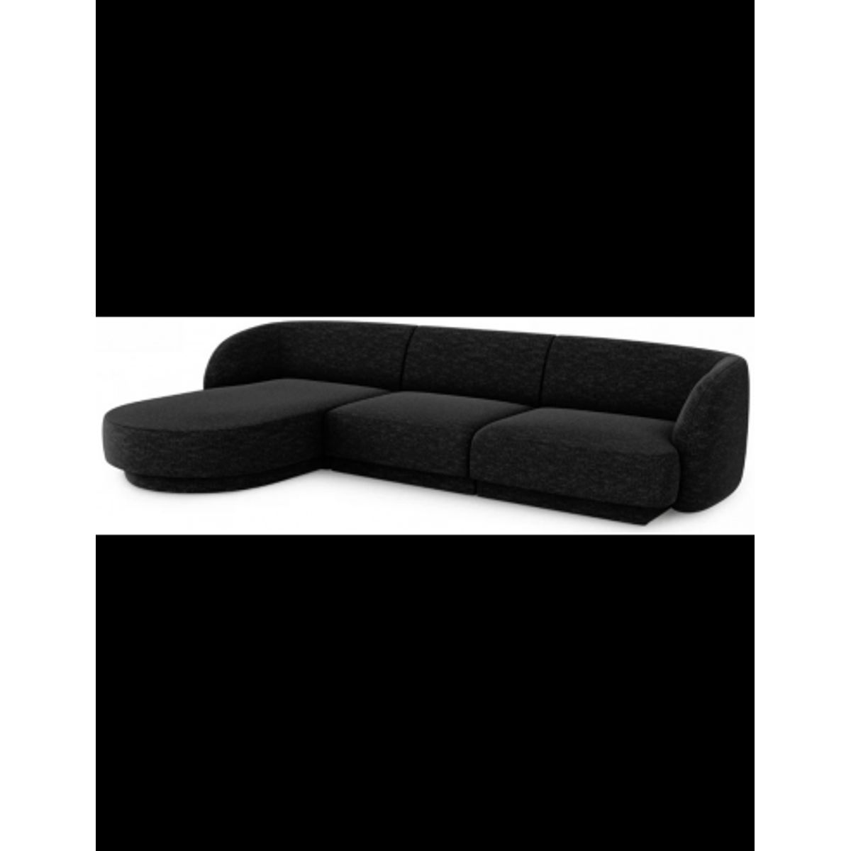 Miley venstrevendt chaiselong sofa i chenille B259 x D155 cm - Sort