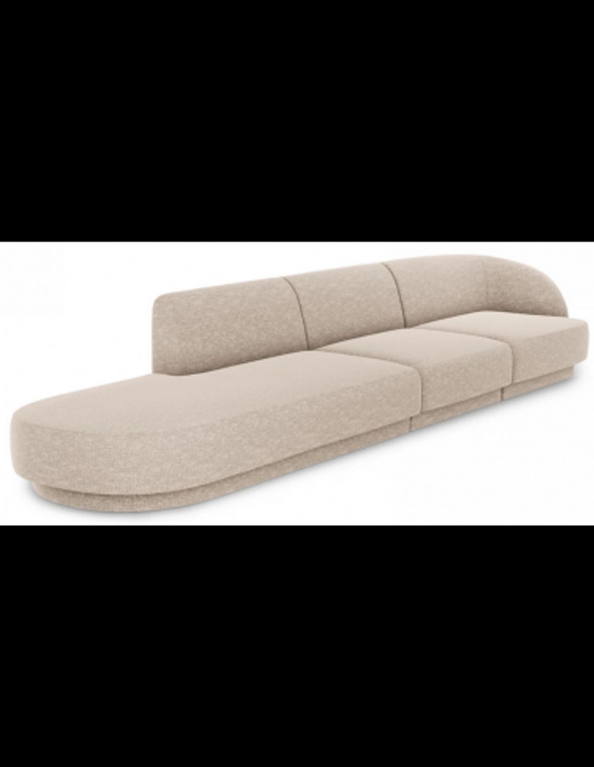 Miley venstrevendt chaiselong sofa i chenille B302 x D85 cm - Beige