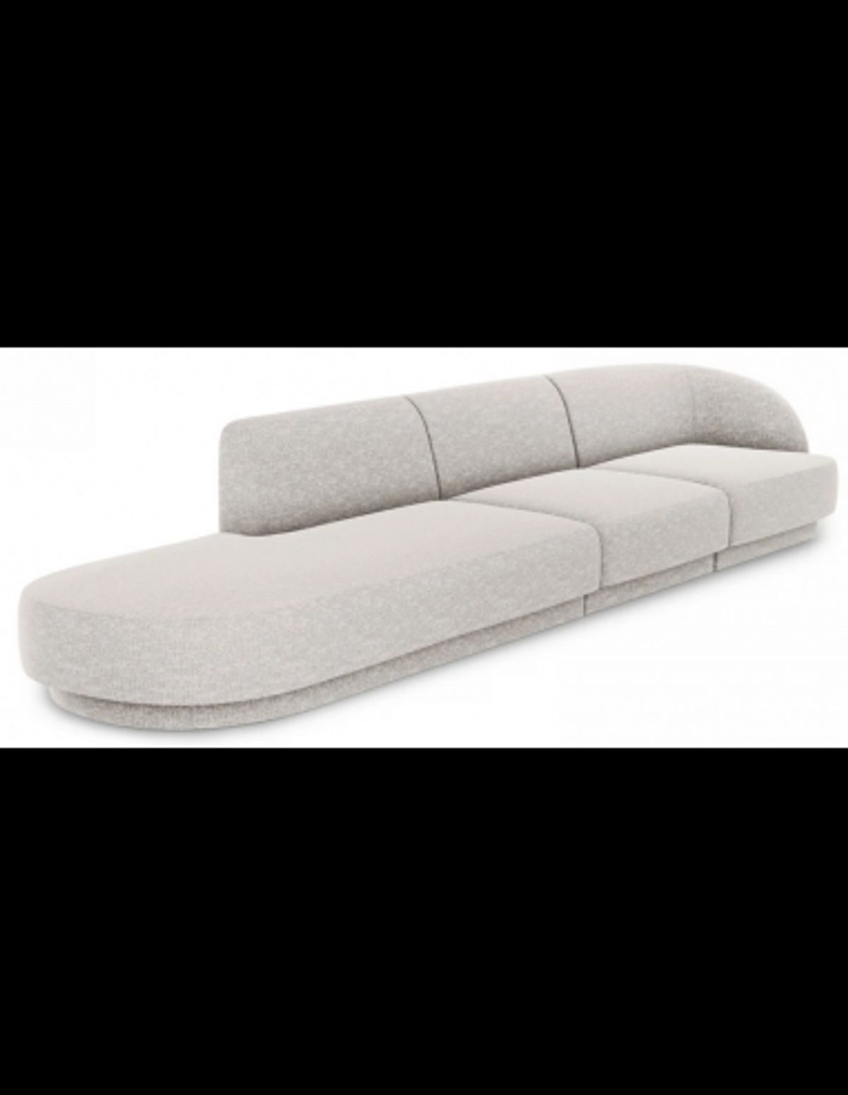 Miley venstrevendt chaiselong sofa i chenille B302 x D85 cm - Lysegrå