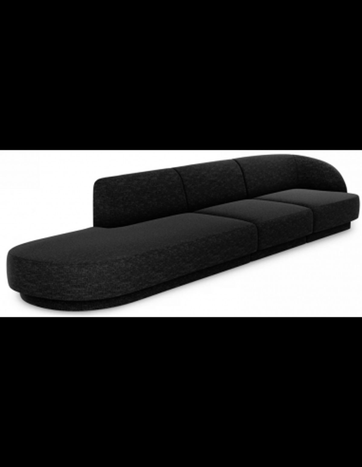 Miley venstrevendt chaiselong sofa i chenille B302 x D85 cm - Sort