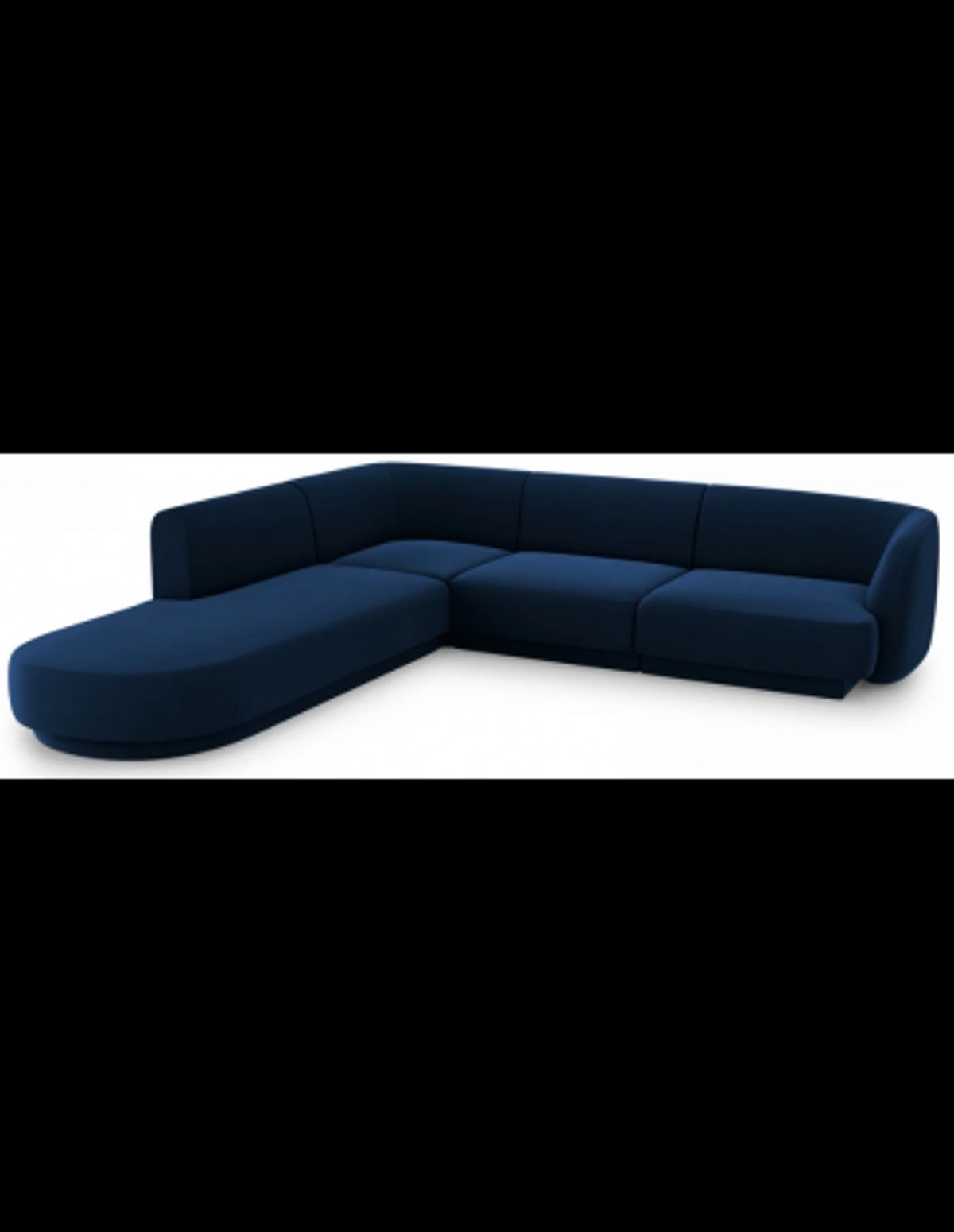 Miley venstrevendt chaiselong sofa i velour B252 x D220 cm - Blå