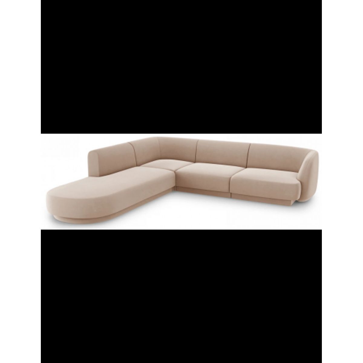 Miley venstrevendt chaiselong sofa i velour B252 x D220 cm - Cappucino