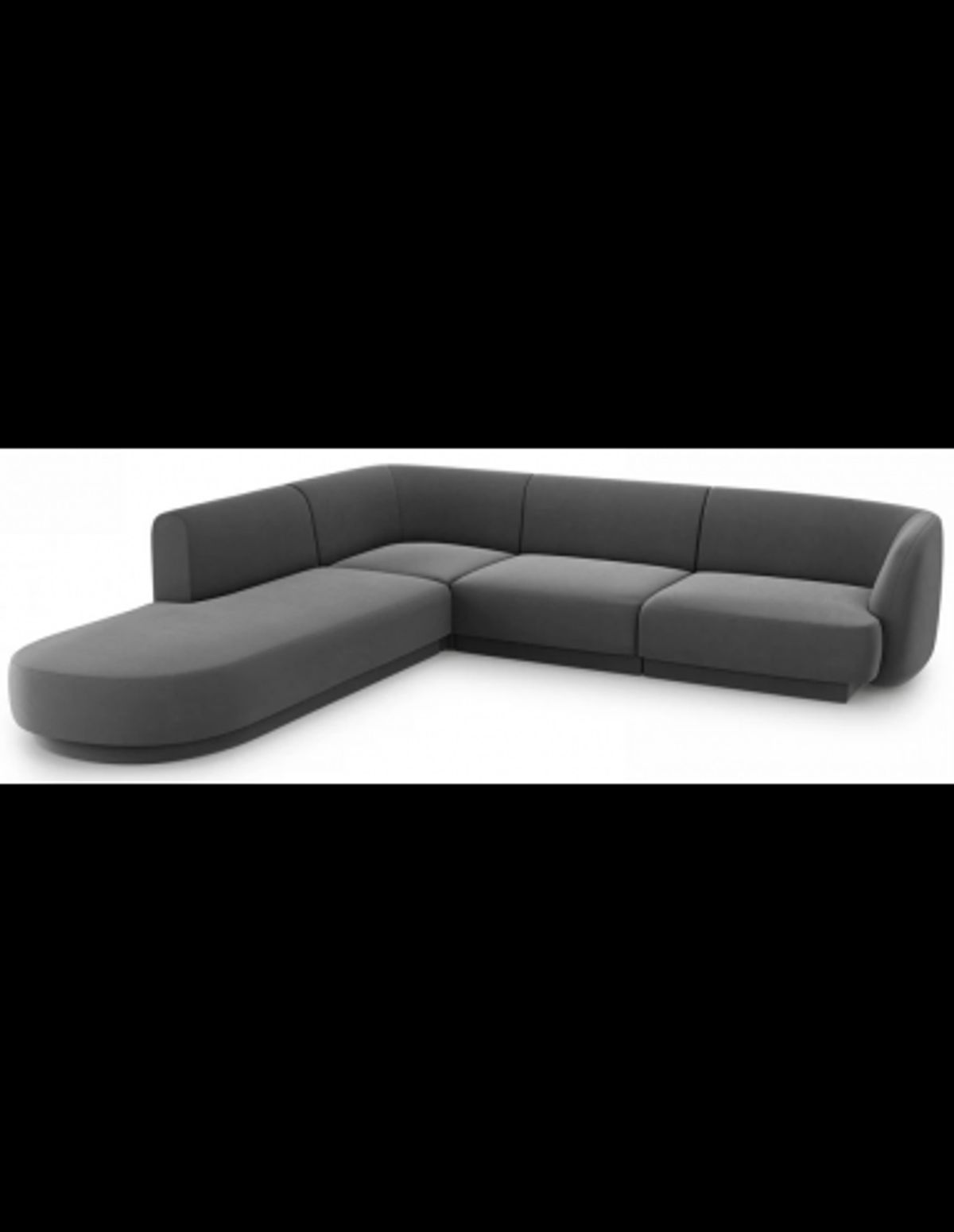 Miley venstrevendt chaiselong sofa i velour B252 x D220 cm - Grå