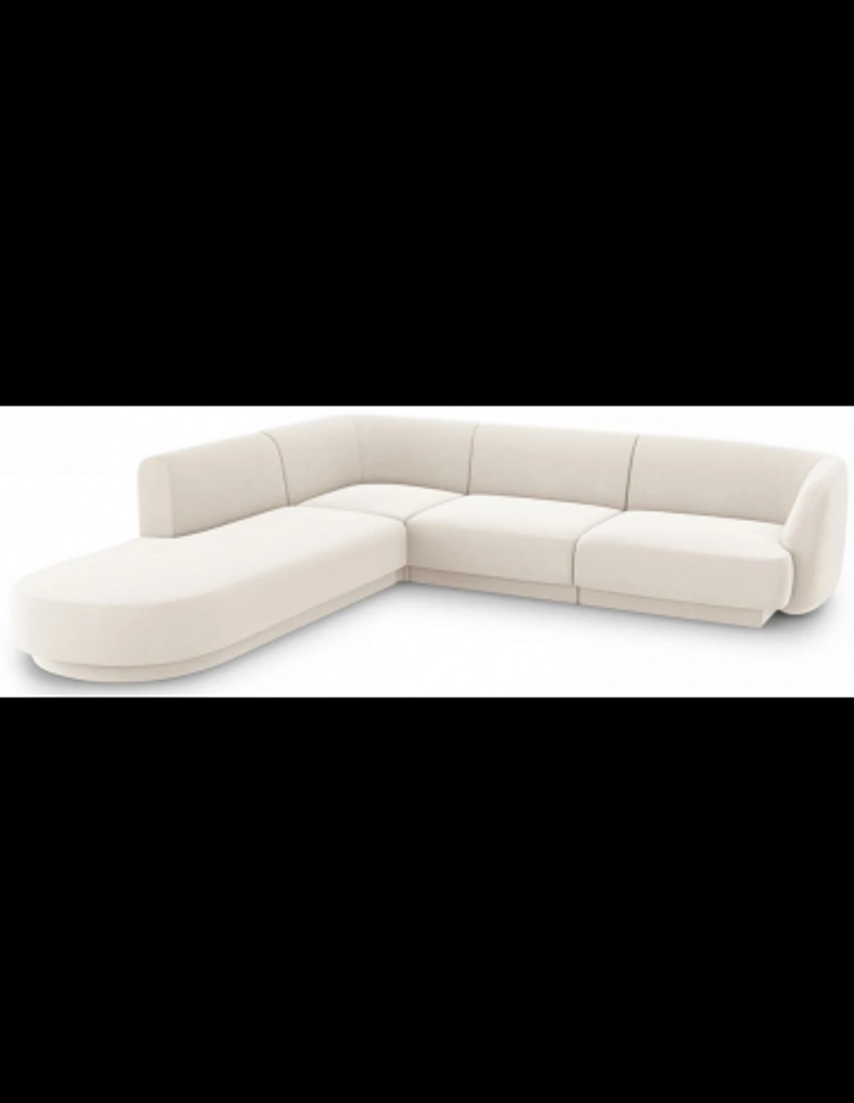 Miley venstrevendt chaiselong sofa i velour B252 x D220 cm - Lys beige