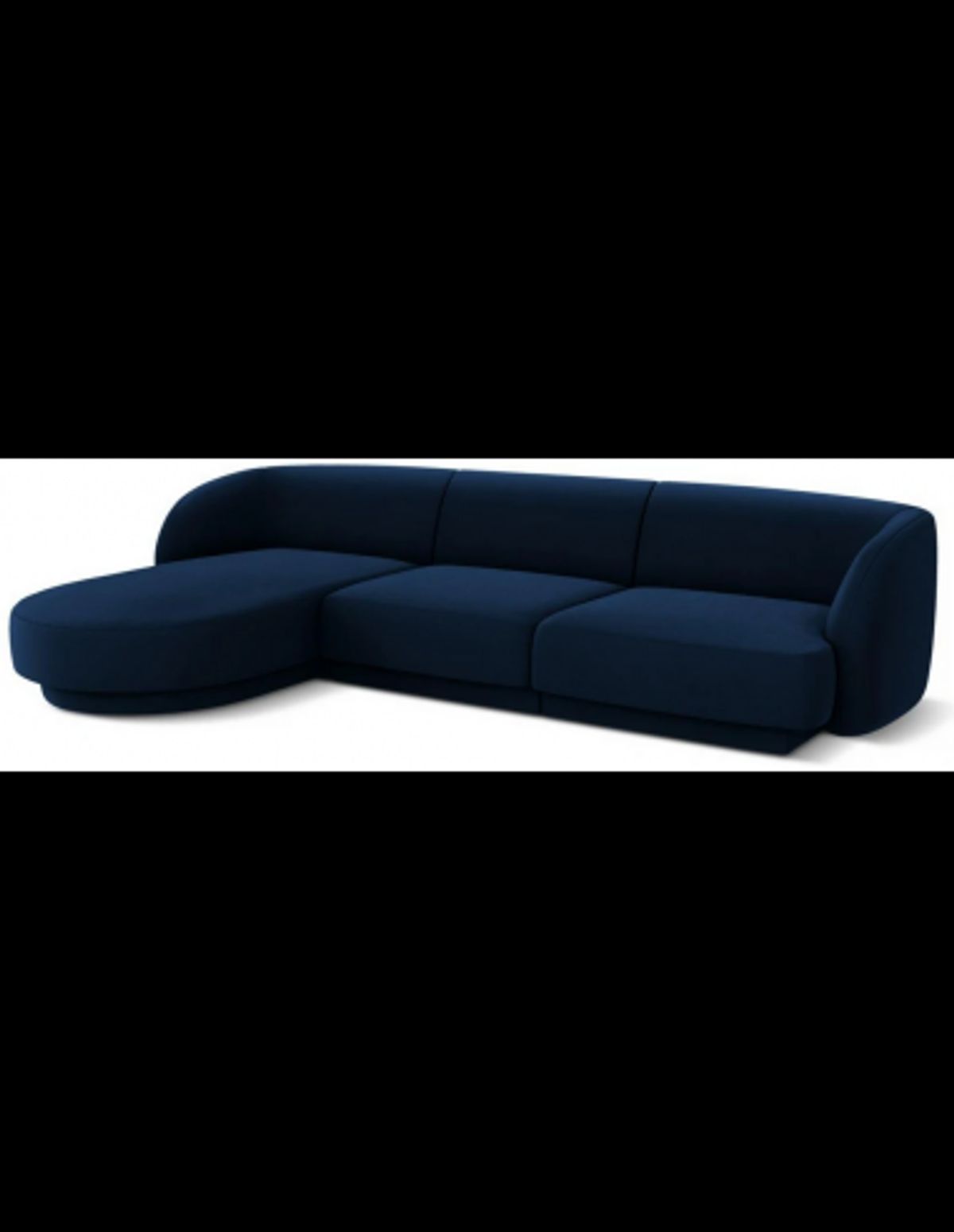 Miley venstrevendt chaiselong sofa i velour B259 x D155 cm - Blå