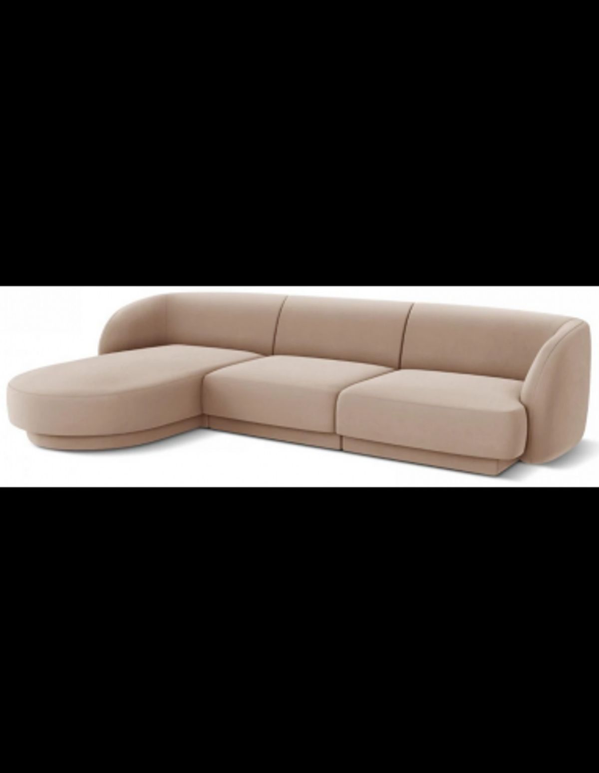 Miley venstrevendt chaiselong sofa i velour B259 x D155 cm - Cappucino