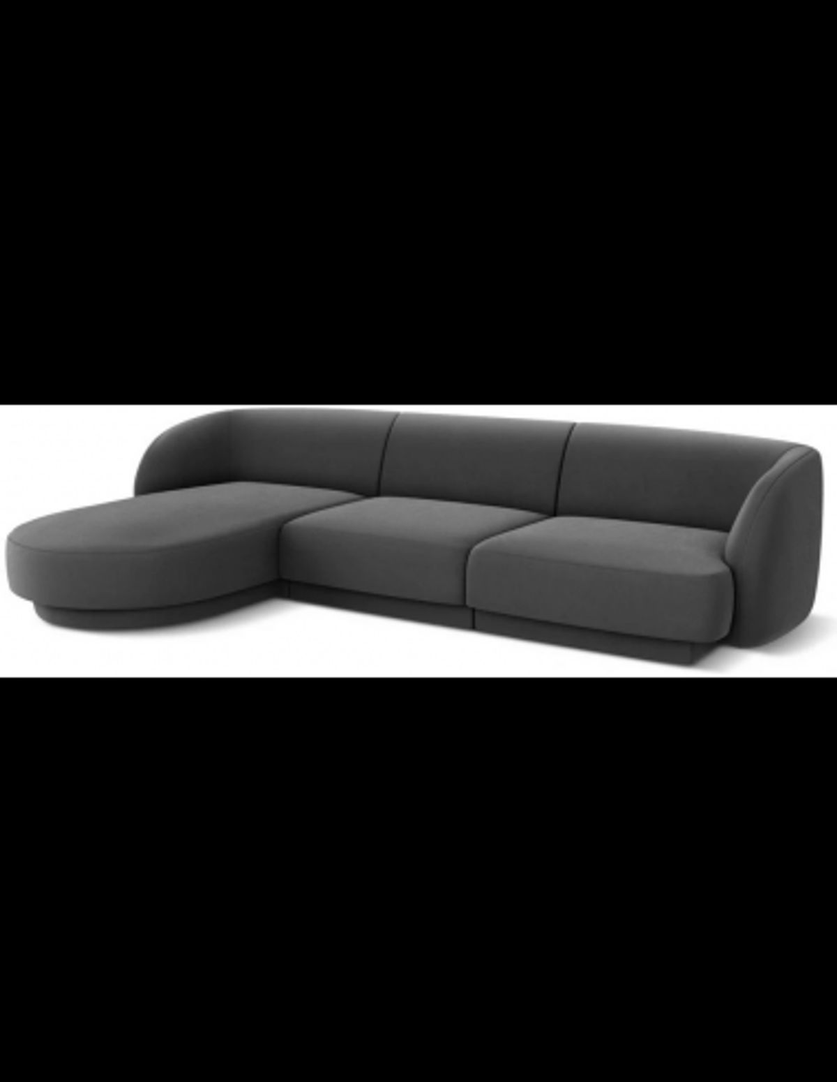 Miley venstrevendt chaiselong sofa i velour B259 x D155 cm - Grå