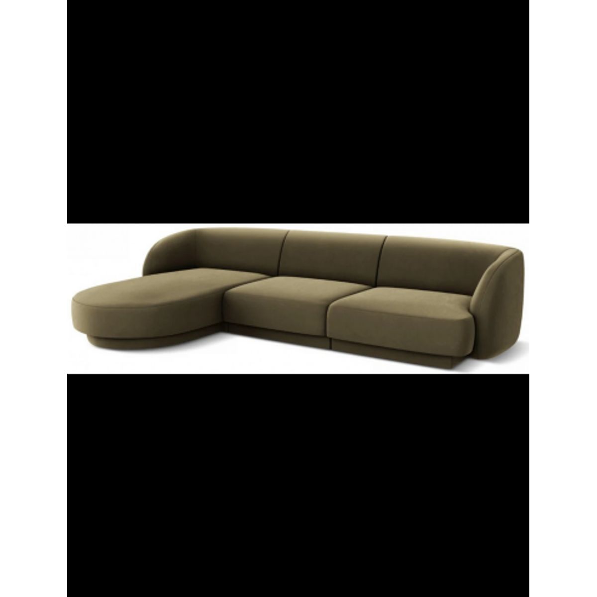 Miley venstrevendt chaiselong sofa i velour B259 x D155 cm - Grøn