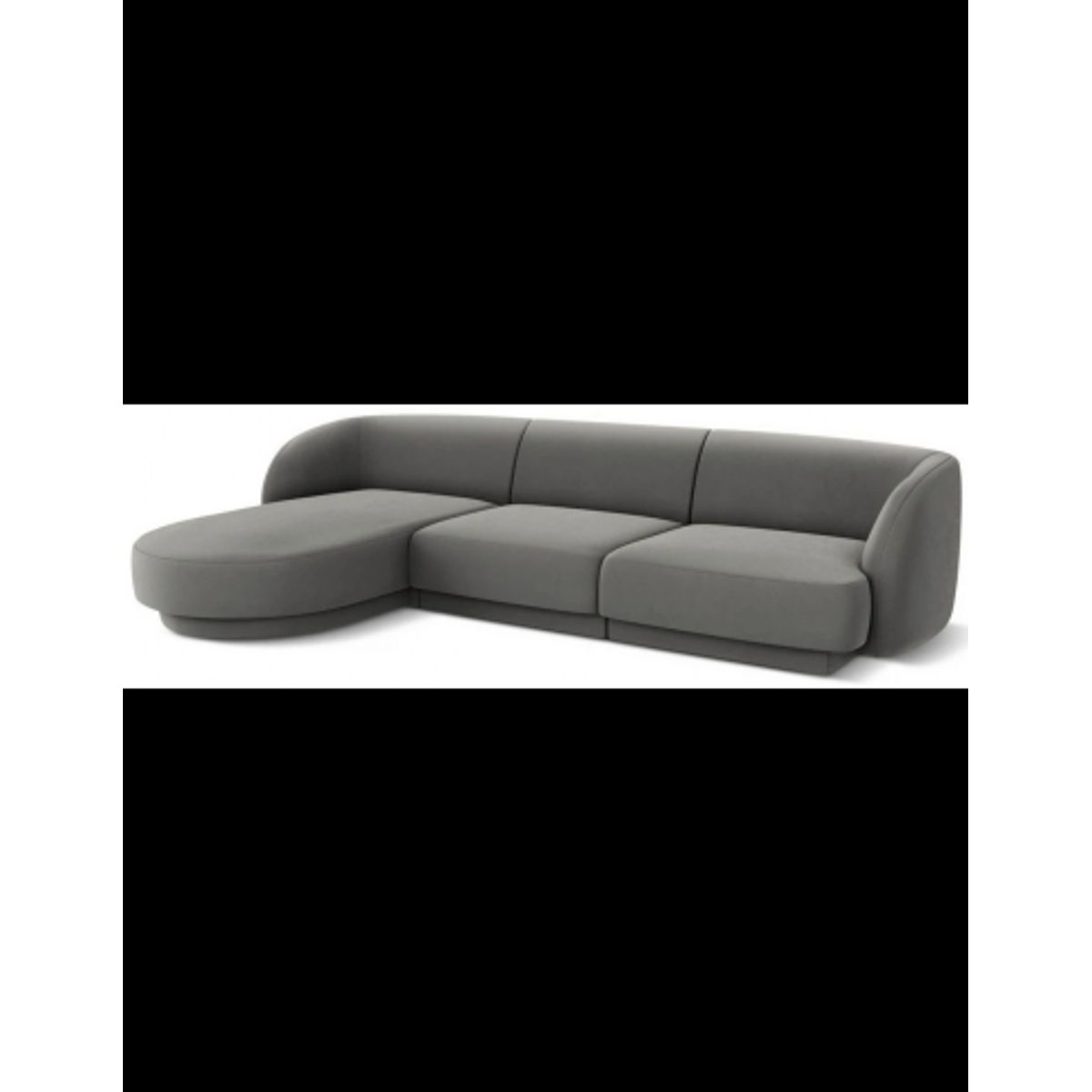 Miley venstrevendt chaiselong sofa i velour B259 x D155 cm - Lysegrå