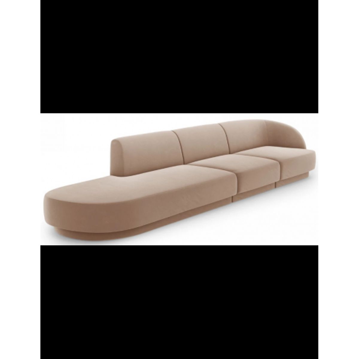 Miley venstrevendt chaiselong sofa i velour B302 x D85 cm - Cappucino