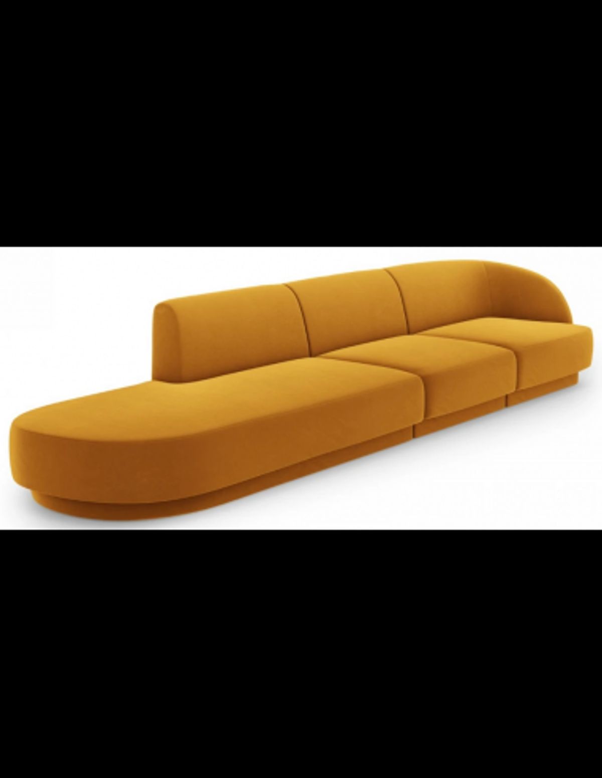 Miley venstrevendt chaiselong sofa i velour B302 x D85 cm - Gul