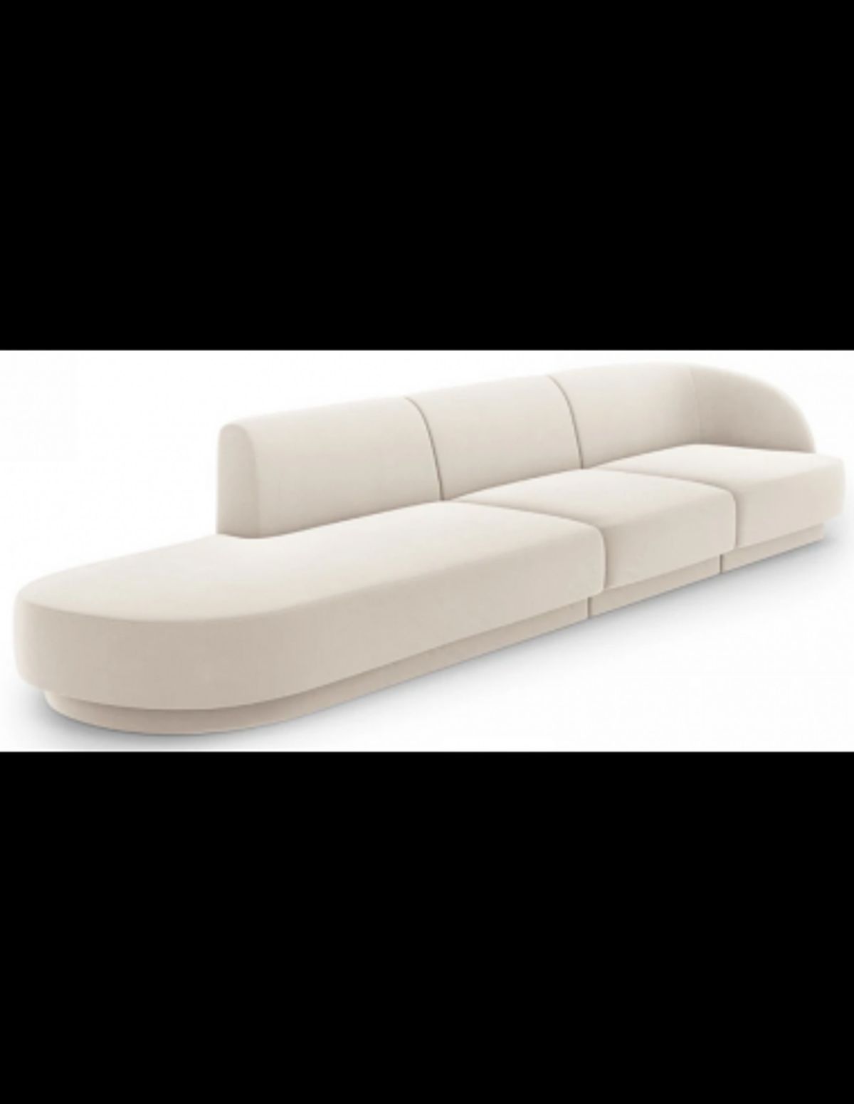 Miley venstrevendt chaiselong sofa i velour B302 x D85 cm - Lys beige