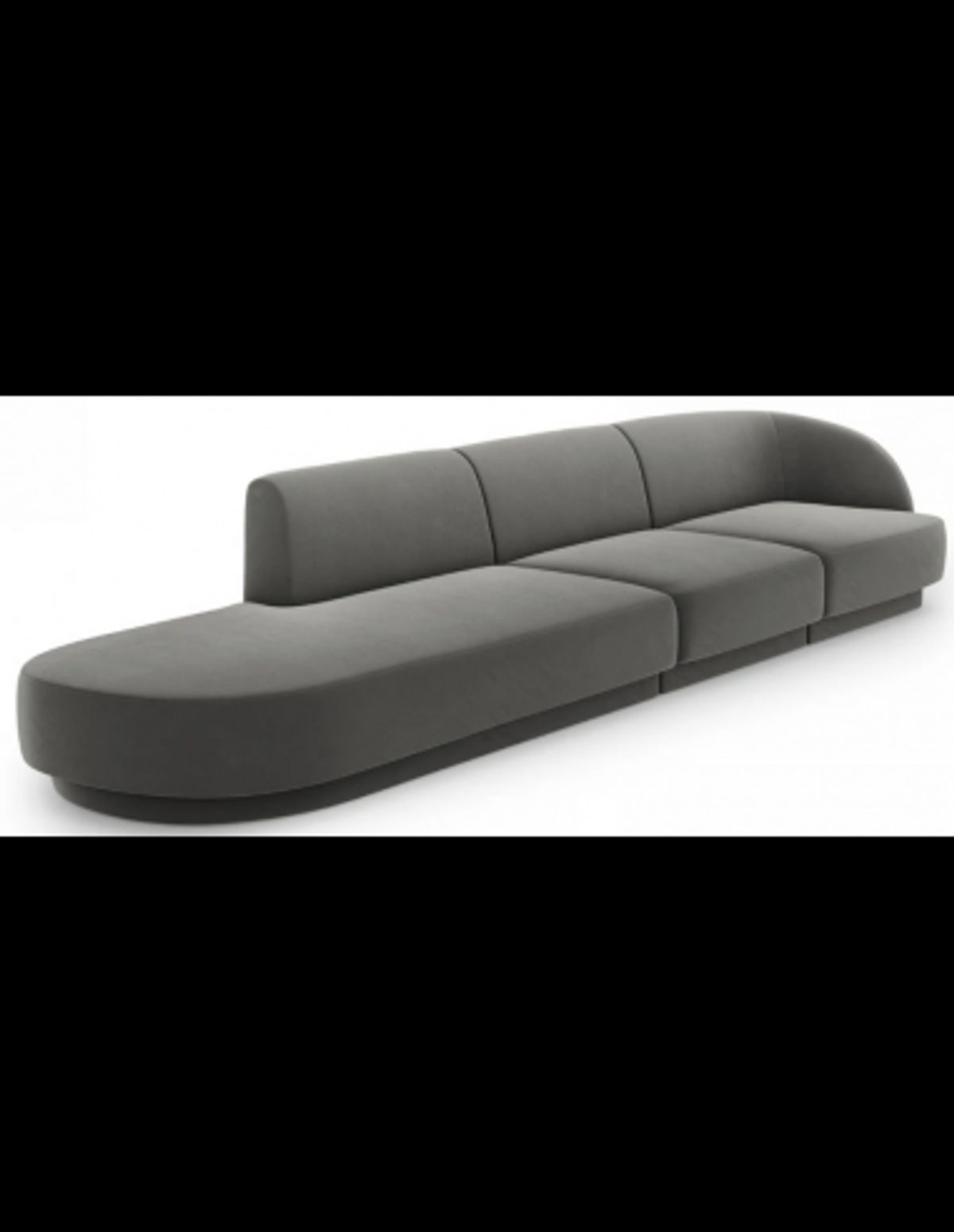 Miley venstrevendt chaiselong sofa i velour B302 x D85 cm - Lysegrå