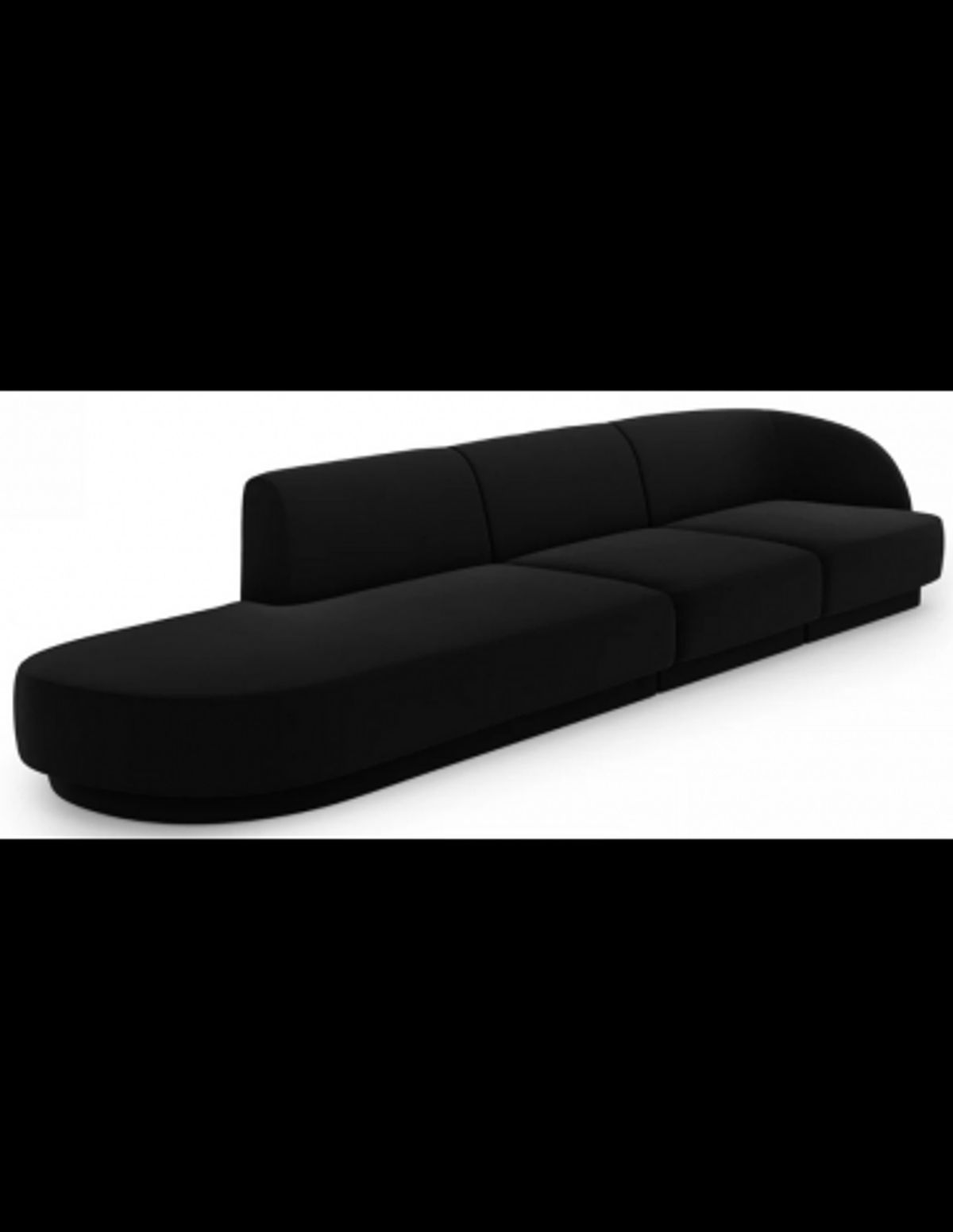 Miley venstrevendt chaiselong sofa i velour B302 x D85 cm - Sort