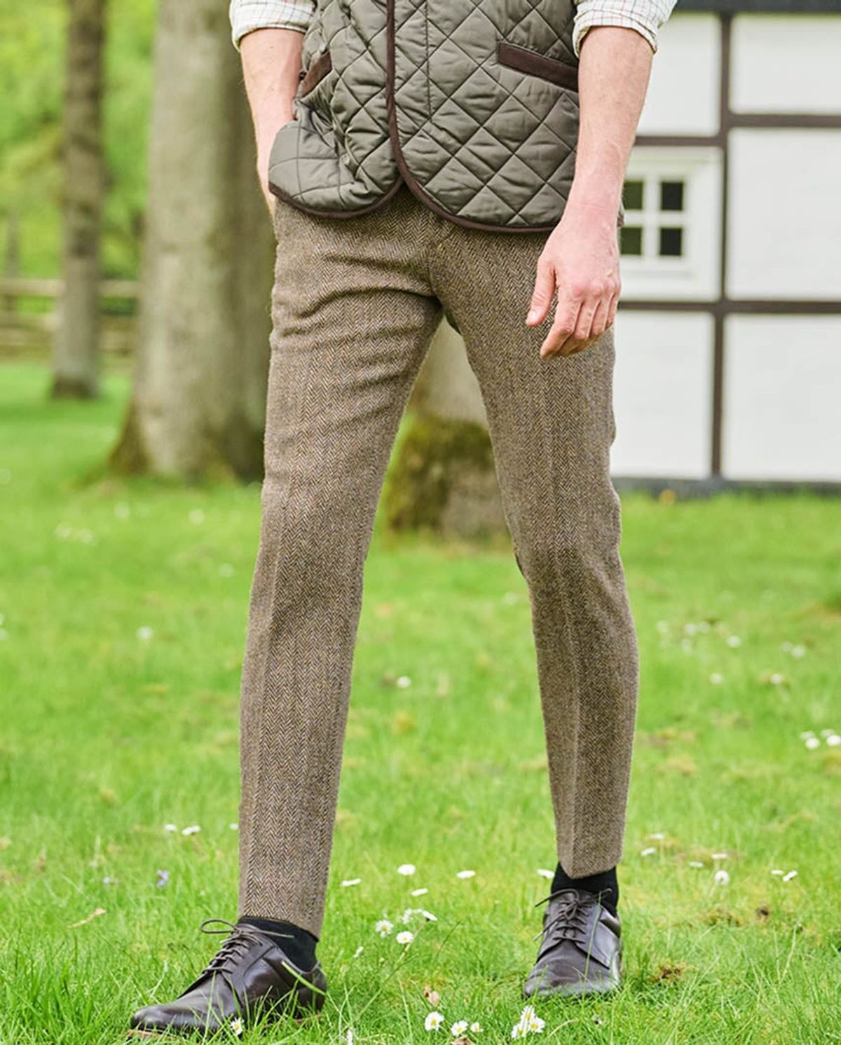 Miller tweed bukser, Harris Tweed, country herringbone - 102 EU