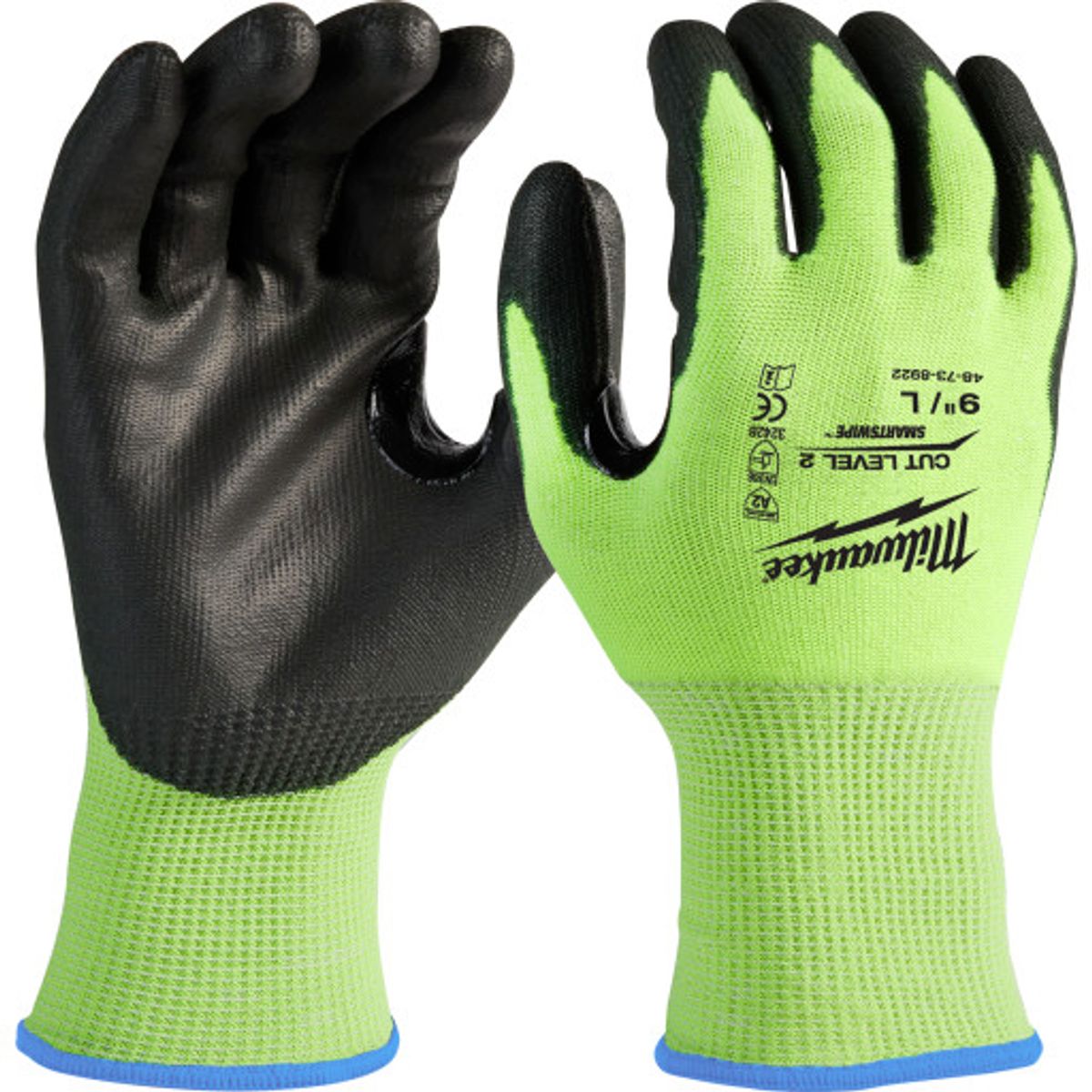 Milwaukee handsker high-vis cut b, str. 10/XL