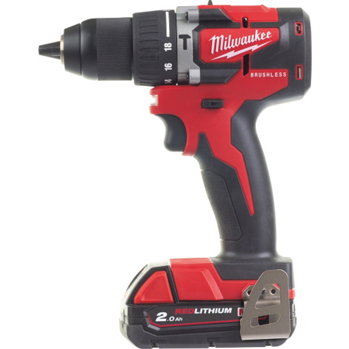 Milwaukee M18 slagbore-/skruemaskine CBLPD-202C, 2 x 18 V/2,0 Ah