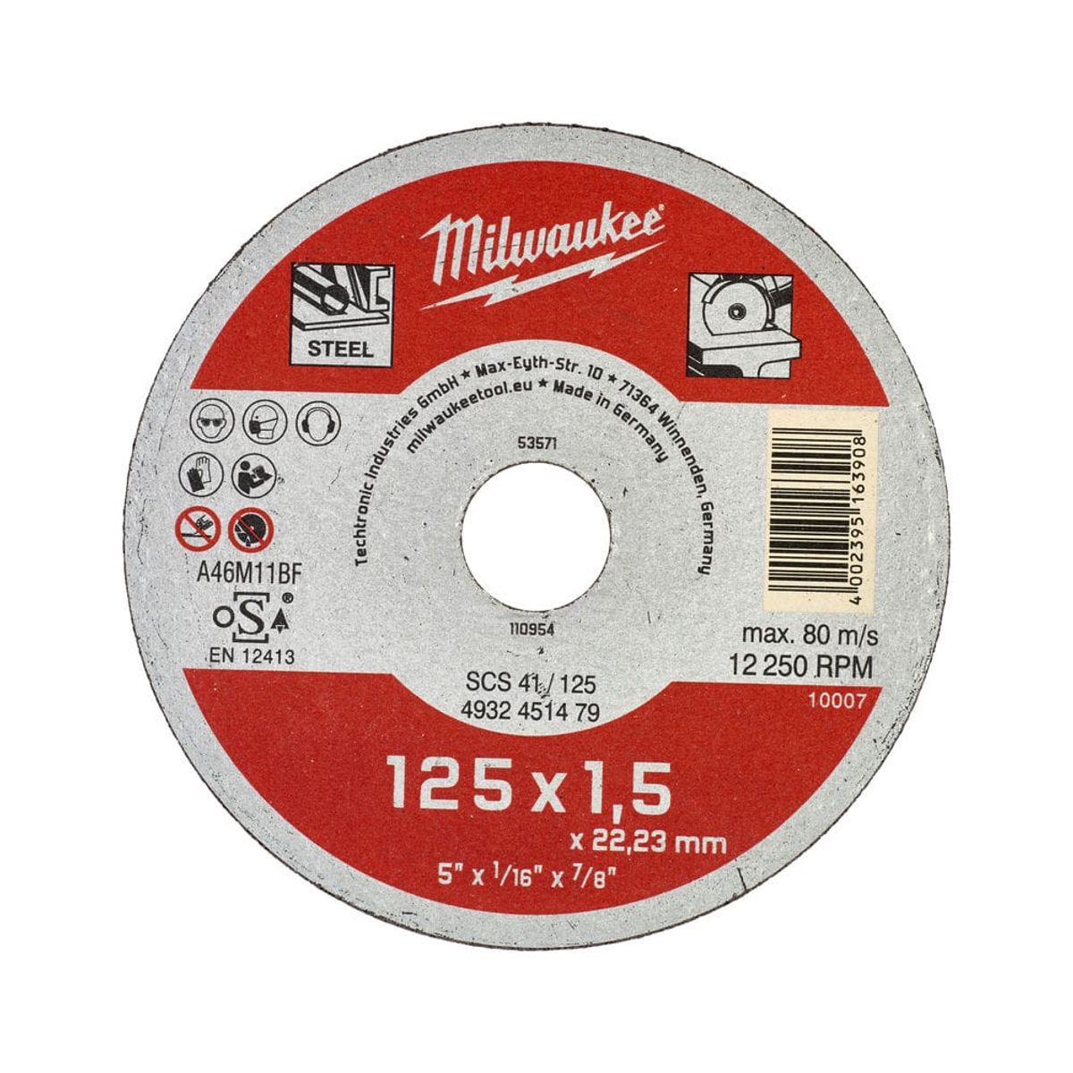 Milwaukee Skæreskive Metal STD 125x1,5mm