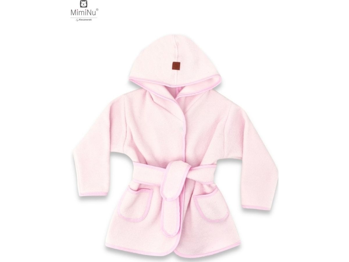 Miminu Miminu Thermofrotte Bathrobe With Hood Size 86 Cm Pink