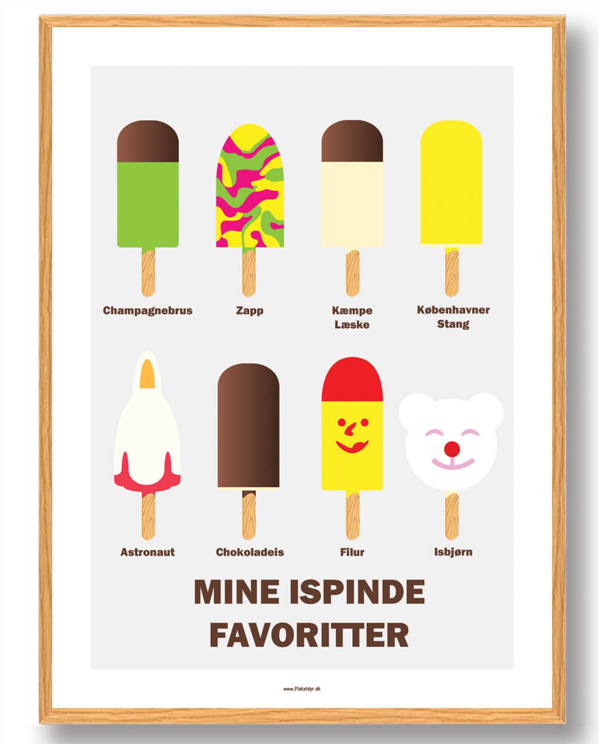 Mine ispinde favoritter - plakat (Størrelse: L - 50x70cm (B2))