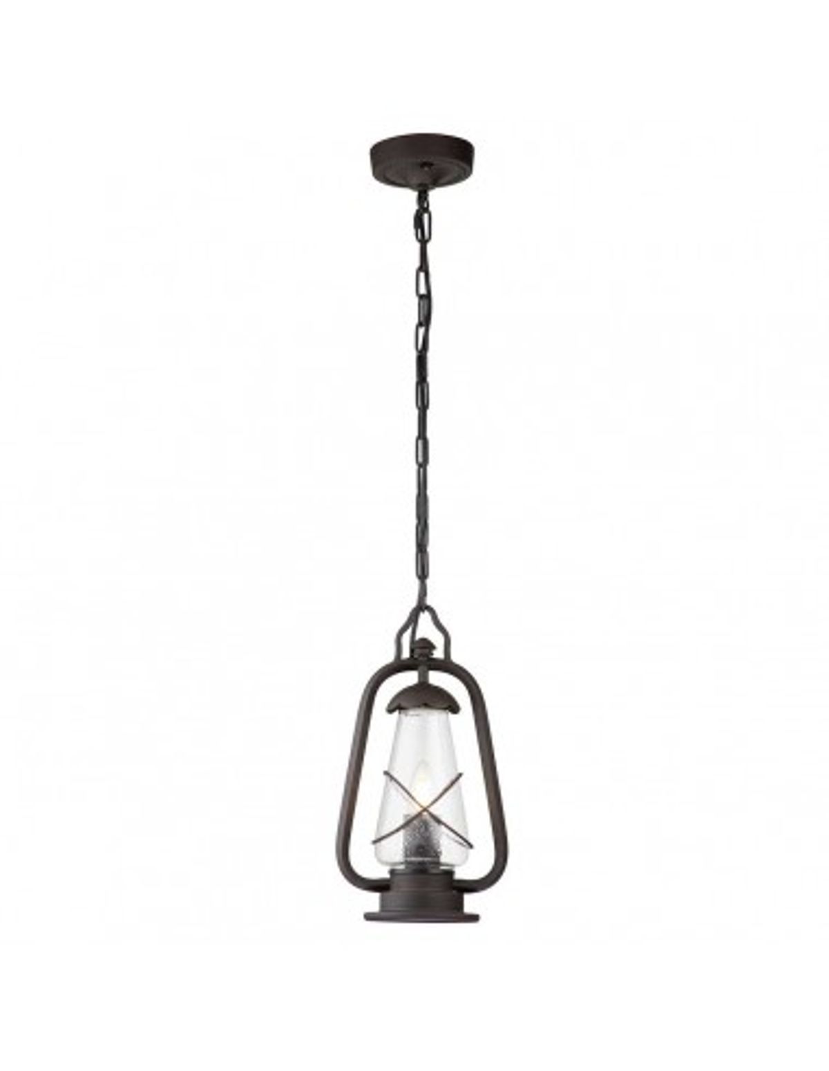 Miners Udendørs loftlampe i stål og glas Ø20 cm 1 x E27 - Antik bronze/Klar med dråbeeffekt