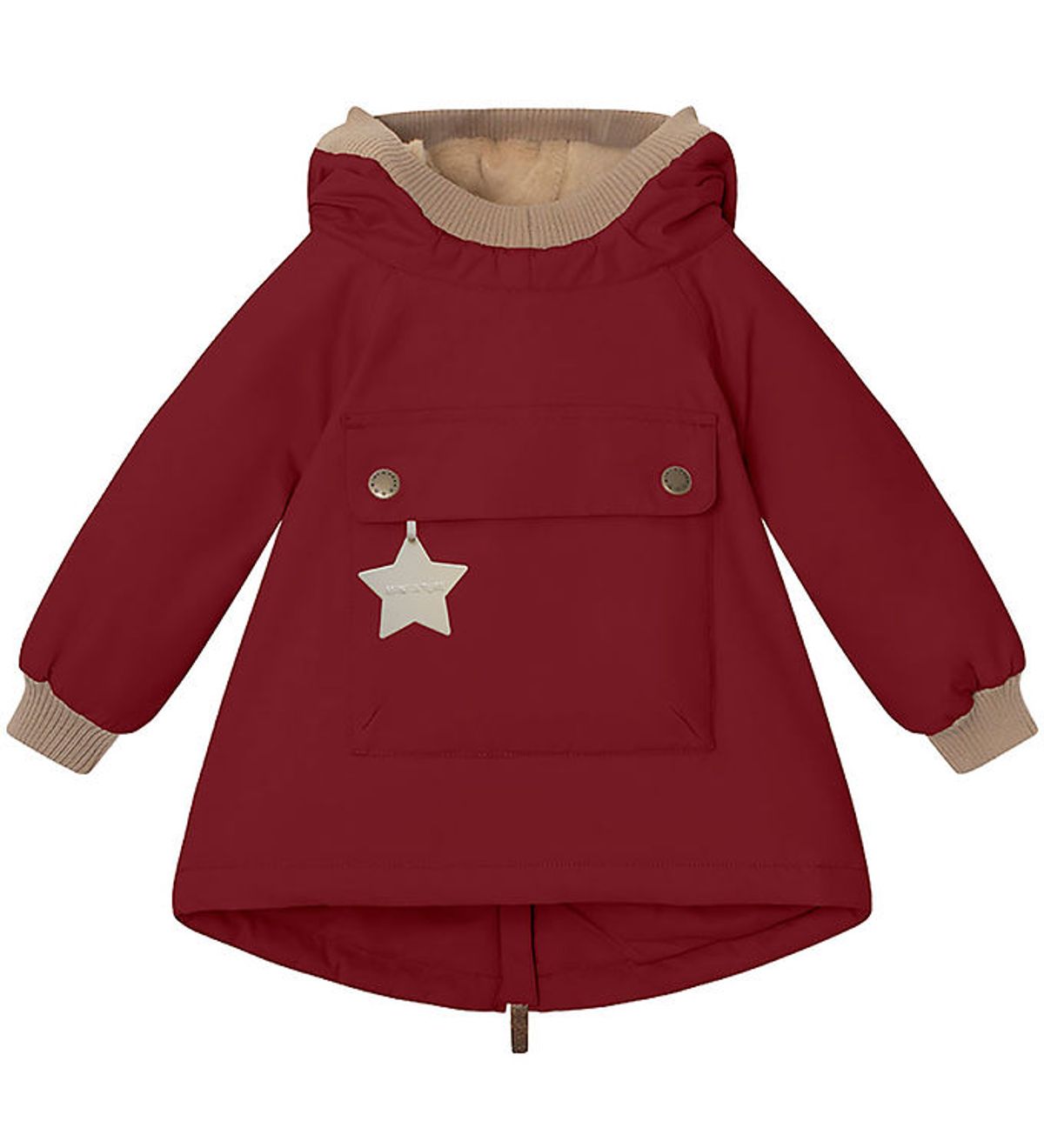 Mini A Ture Vinterjakke - Babywen Fleece - Red Marlot