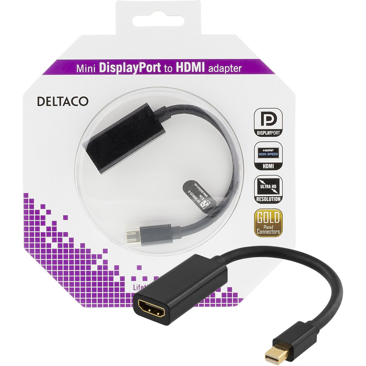 Mini DisplayPort til HDMI-adapter med lyd - 4K - 0.2m - Livstidsgaranti