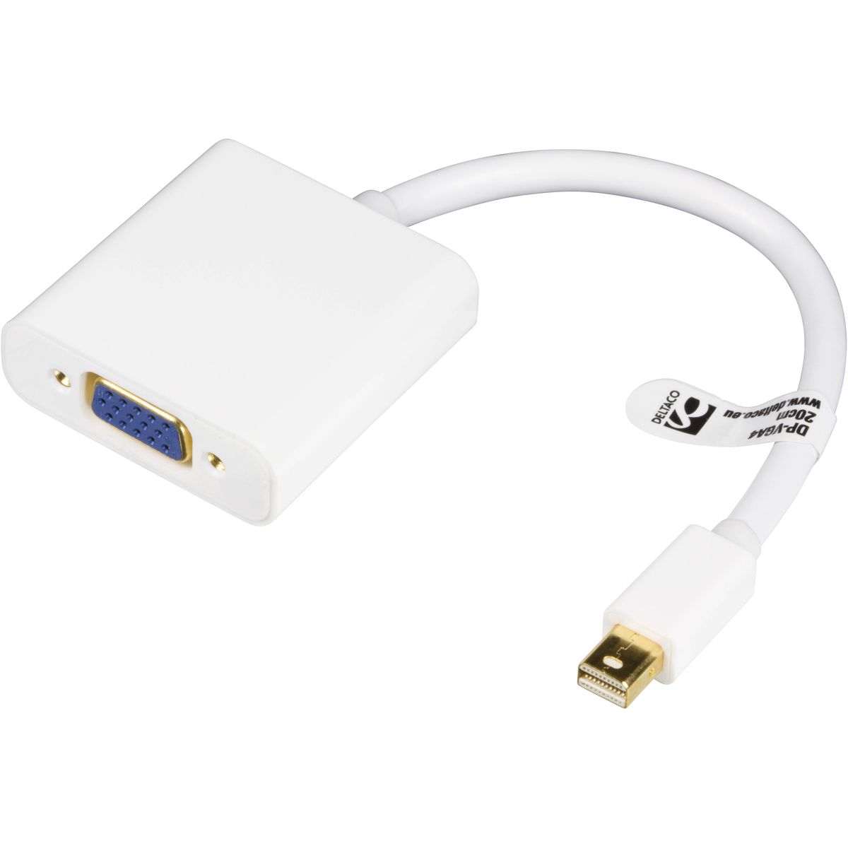 Mini Displayport til VGA Adapter - Hvid