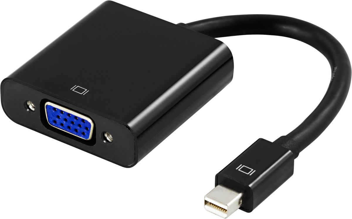 Mini Displayport til VGA Adapter - Sort