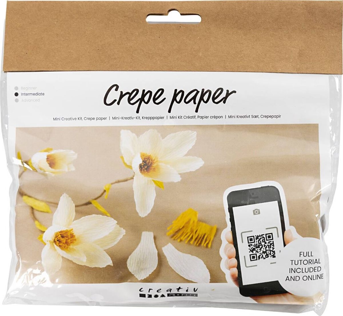 Mini Diy Kit Crepepapir - Magnoliagren - Stræk/crepe 180% - 105 G