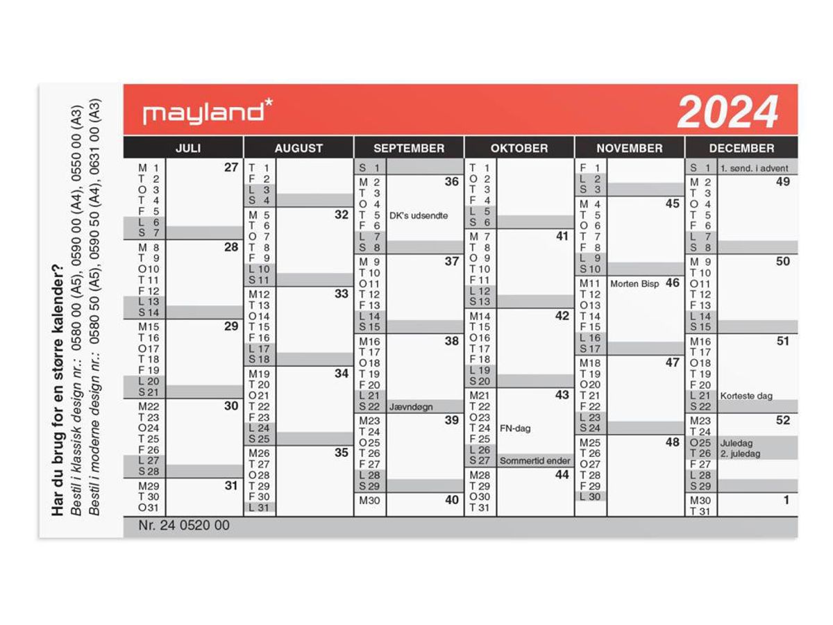 Mini Kalender 2024