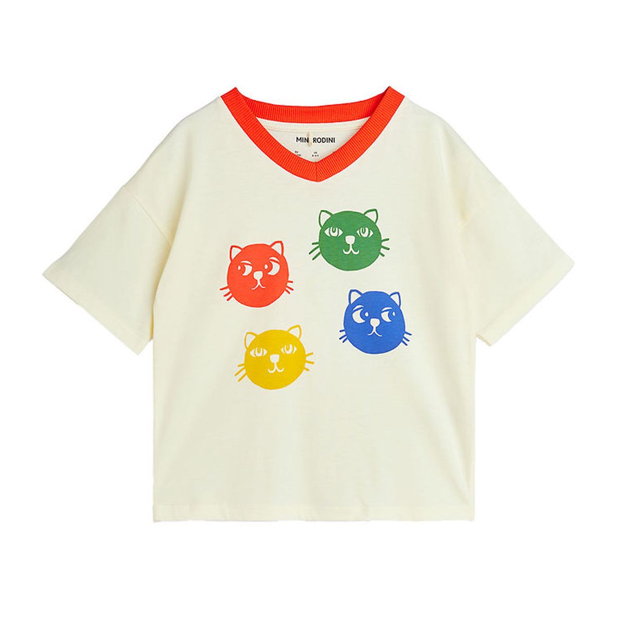 Mini Rodini T-shirt - Cool Cats - Offwhite