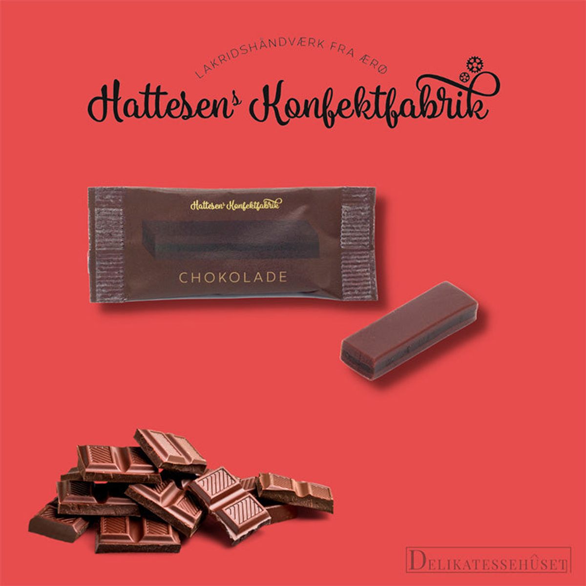 Mini Ærøstang med chokolade fra Hattesen's Konfektfabrik