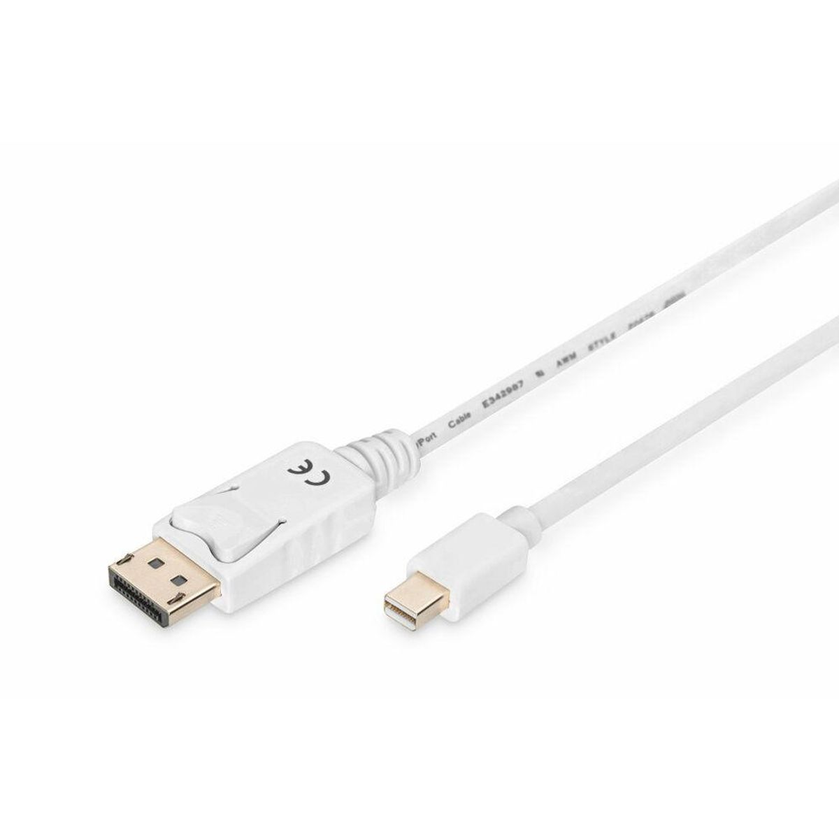 MiniDisplayPort til Displayport kabel Digitus AK-340102-020-W Hvid 2 m