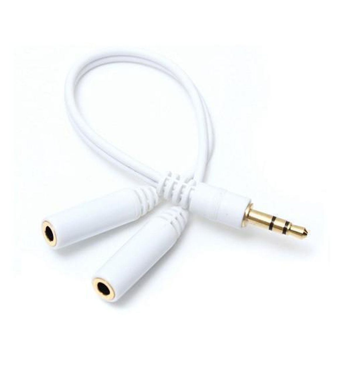 Minijack 3.5mm Audio Headset Splitterkabel - Hvid