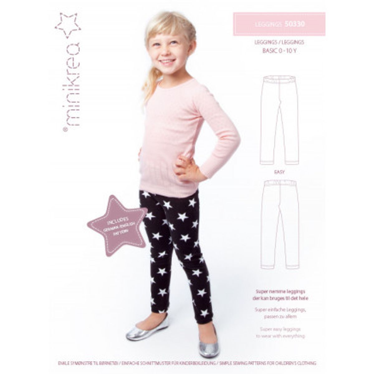 MiniKrea Snitmønster 50330 Leggings str. 0-10 år