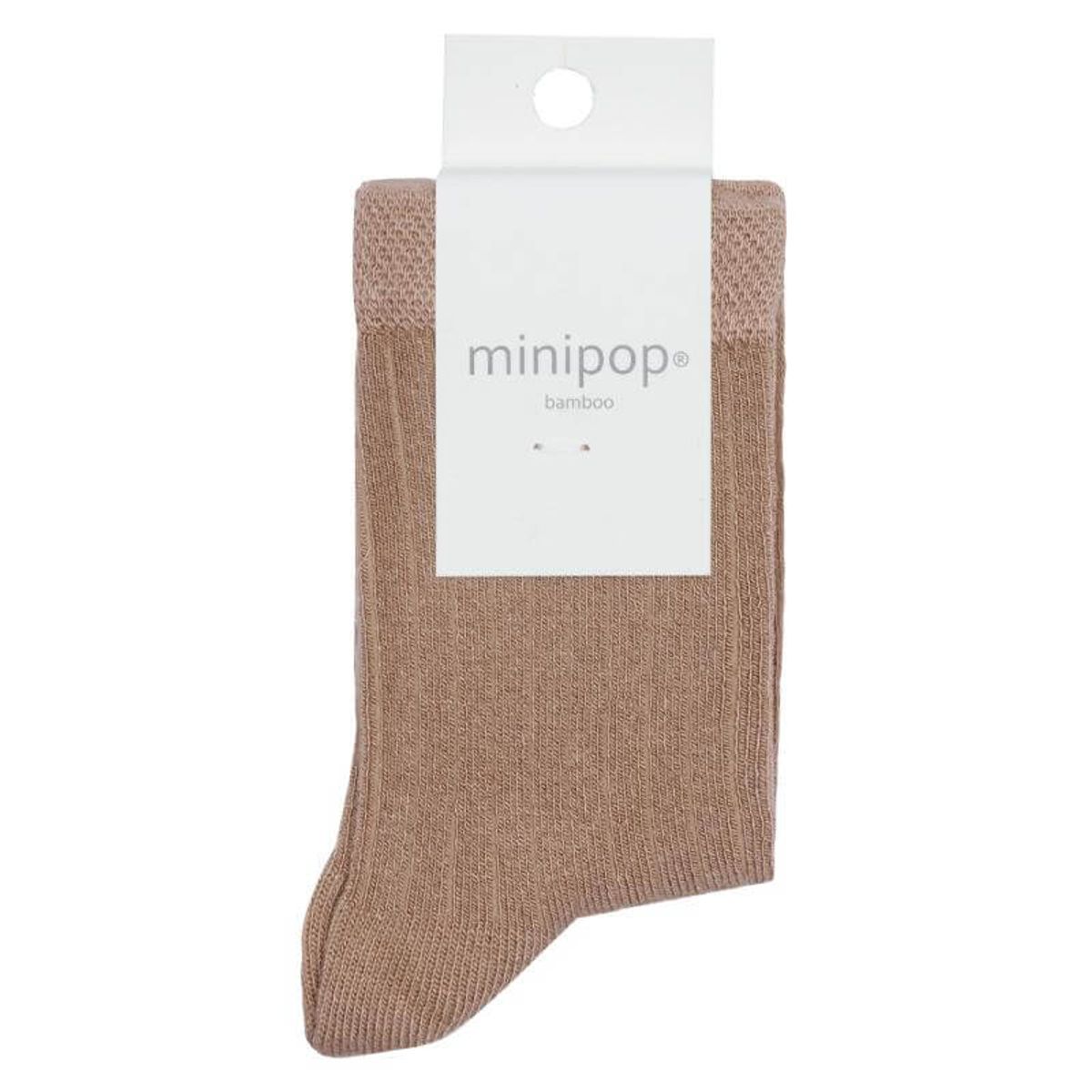 MiniPop - Bamboo Ankle Socks - Beige - 27-30 (5-6 år)