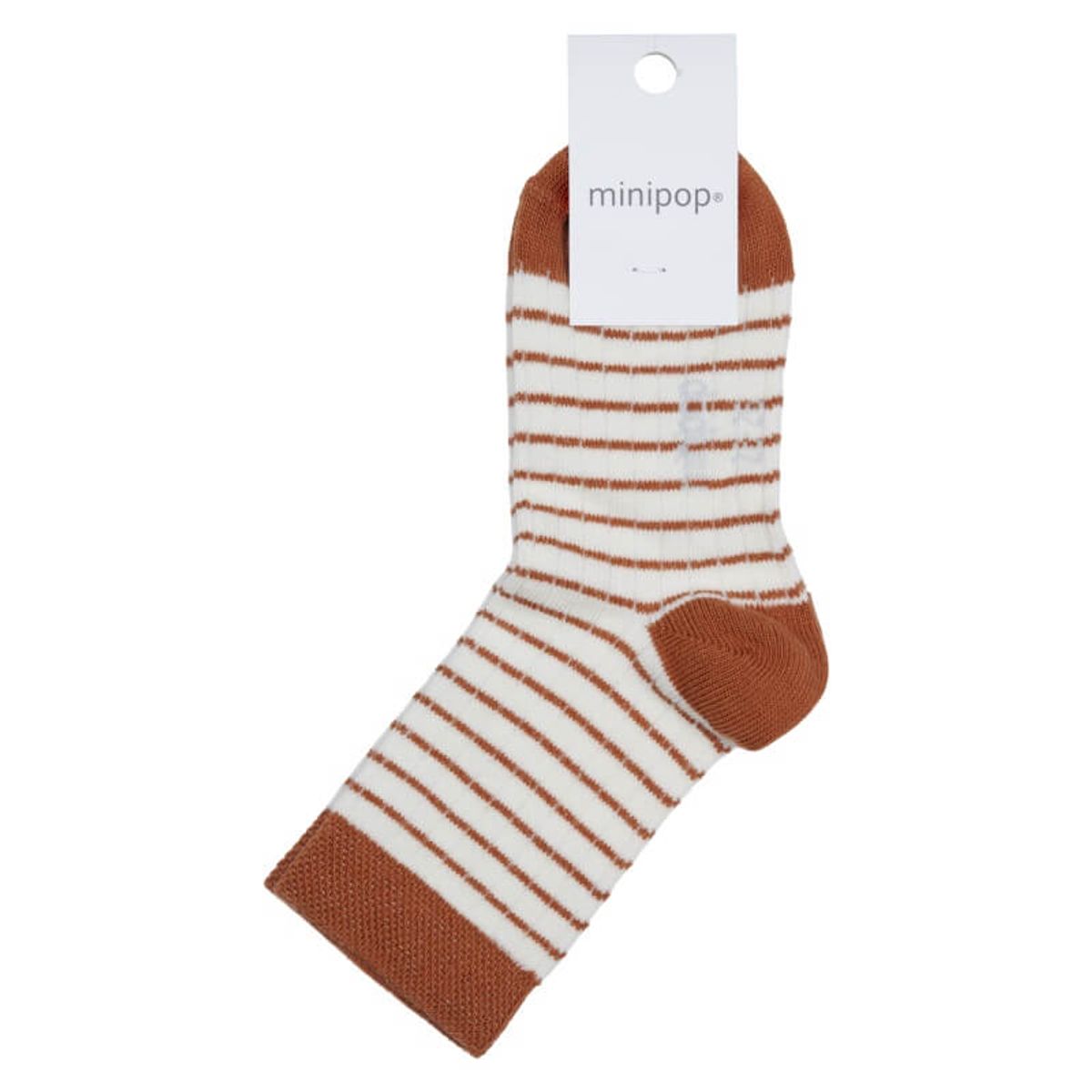 MiniPop - Bamboo Ankle Socks - Camel/Cream - 23-26 (3-4 år)