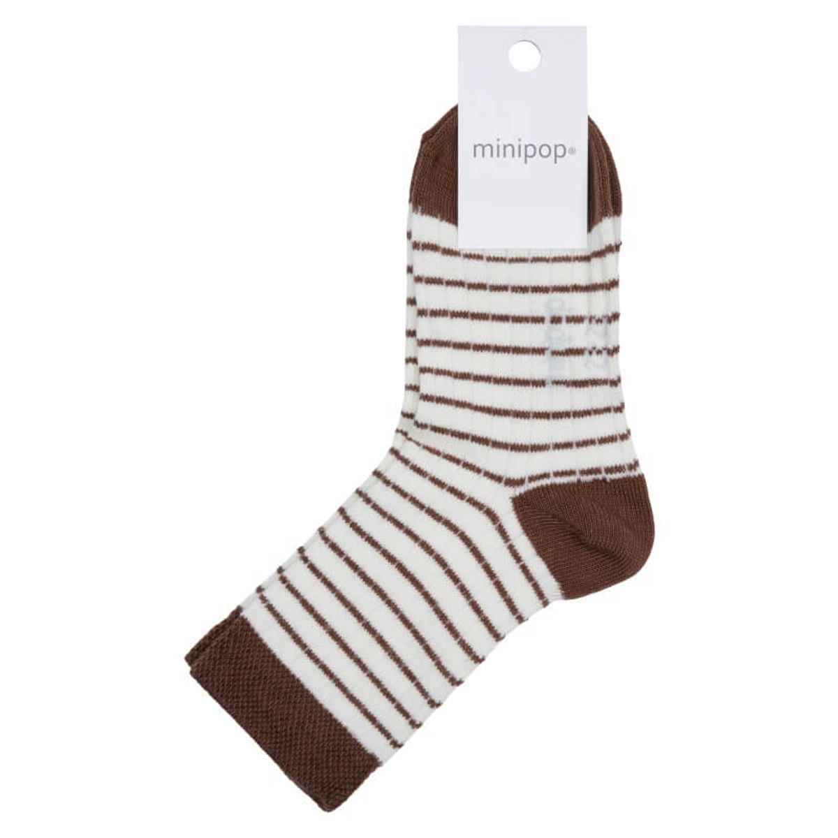 MiniPop - Bamboo Ankle Socks - Coffee/Cream - 27-30 (5-6 år)