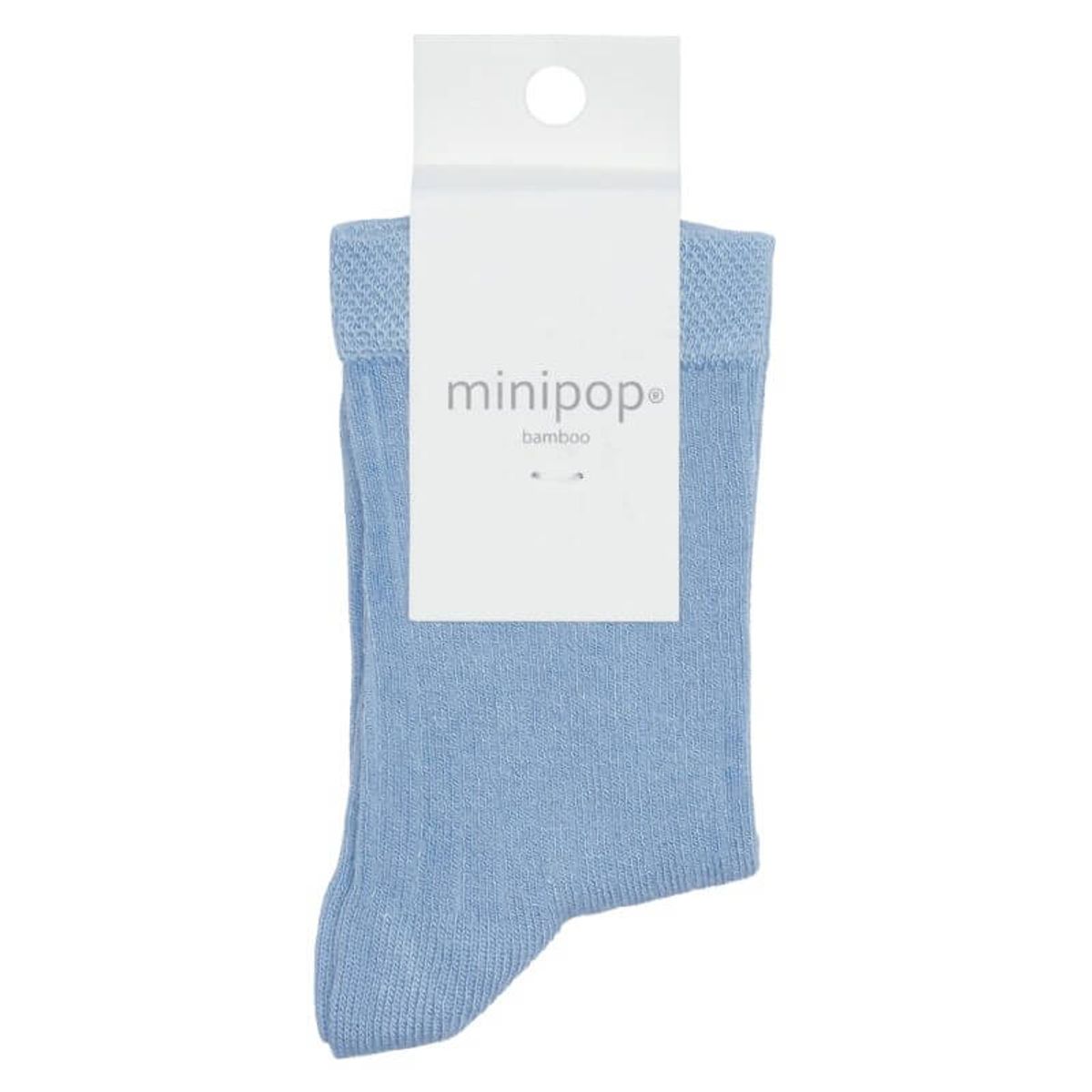 MiniPop - Bamboo Ankle Socks - Light Blue - 31-34 (7-8 år)