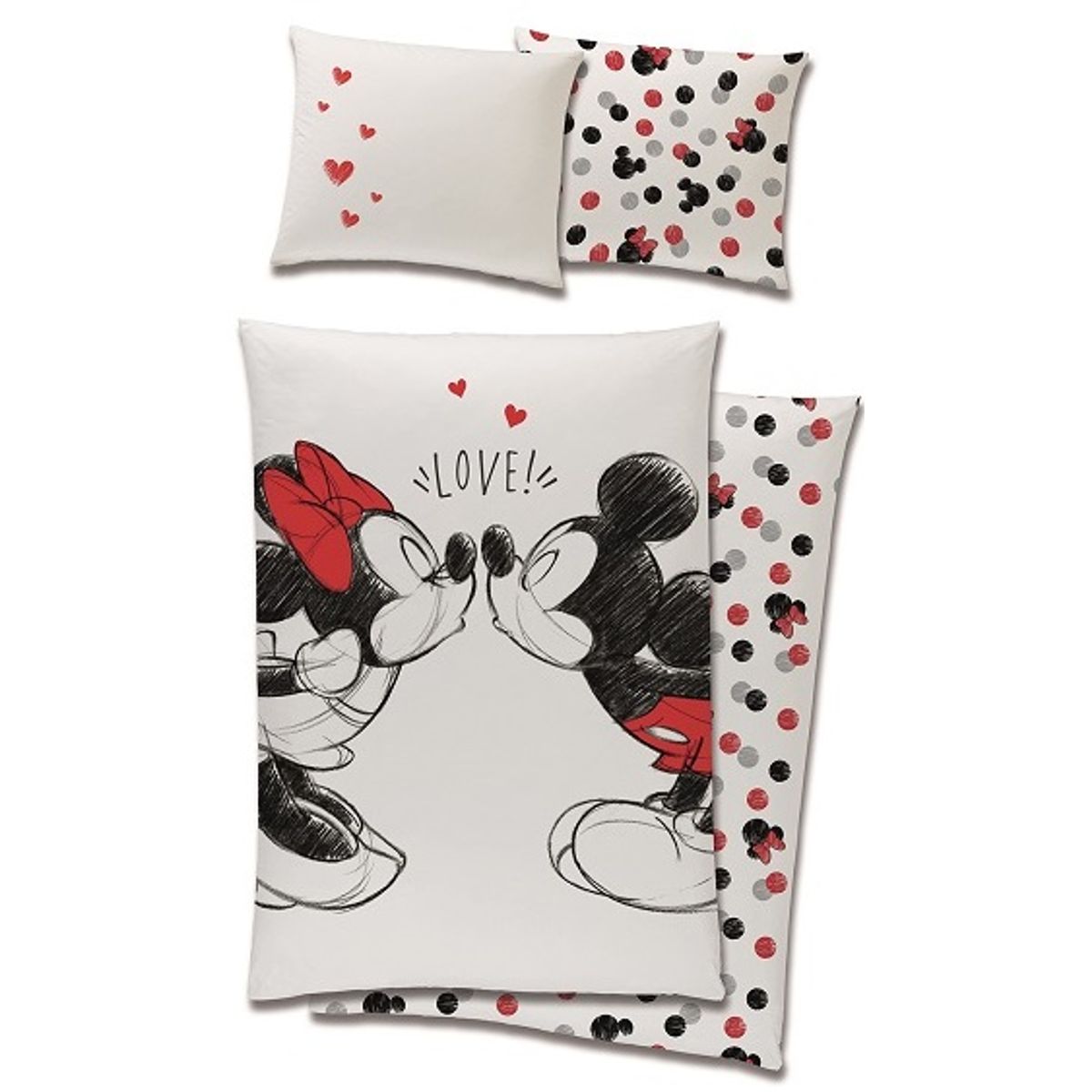 Minnie og Mickey Mouse Sengetøj 150 x 210 cm - 100 procent bomuld