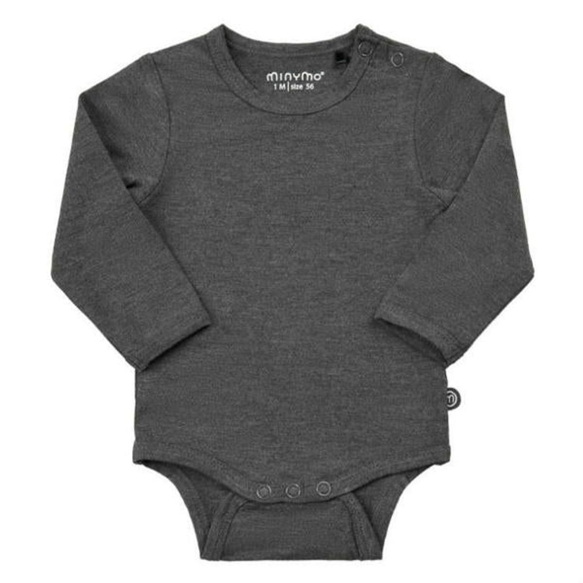 Minymo - Bambus Body LS - Dark Grey Melange - 62